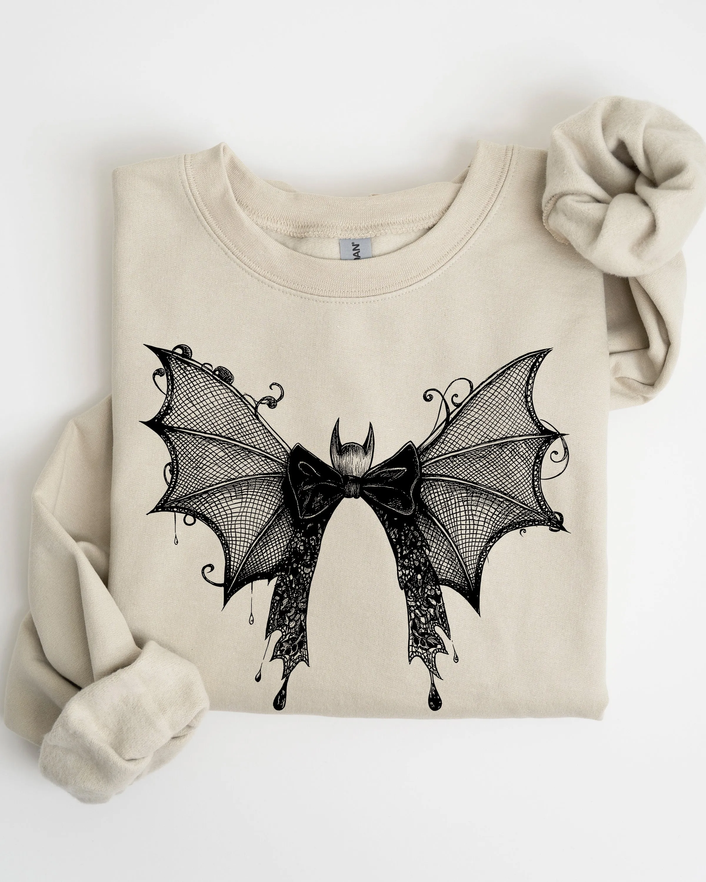 Halloween Bat, Lace, Gothic, Goth, Fashion, Spooky, Witch Sweatshirt sold by Refinery Number One product image thumbnail 3