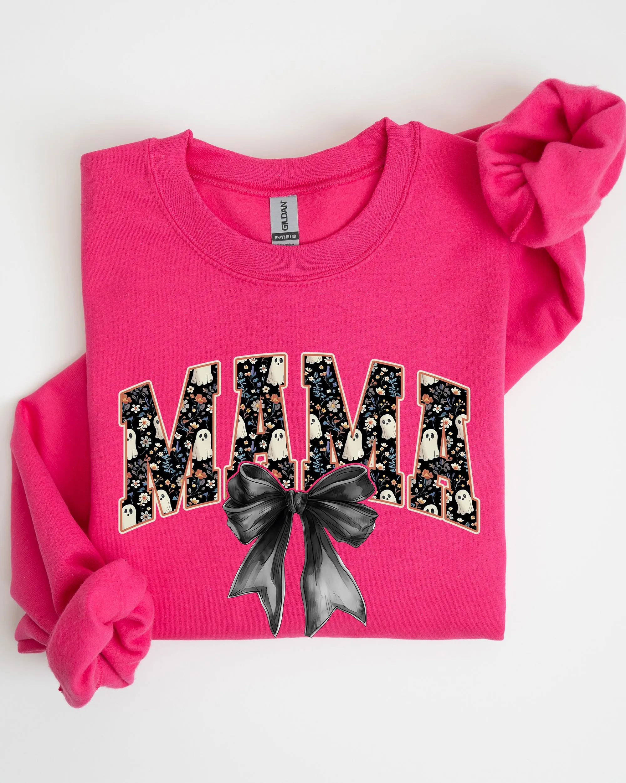 Mama, Halloween, Bow, Ribbon, Goth, Spooky, Witch, Varsity, Collegiate Sweatshirt sold by Refinery Number One product image thumbnail 5