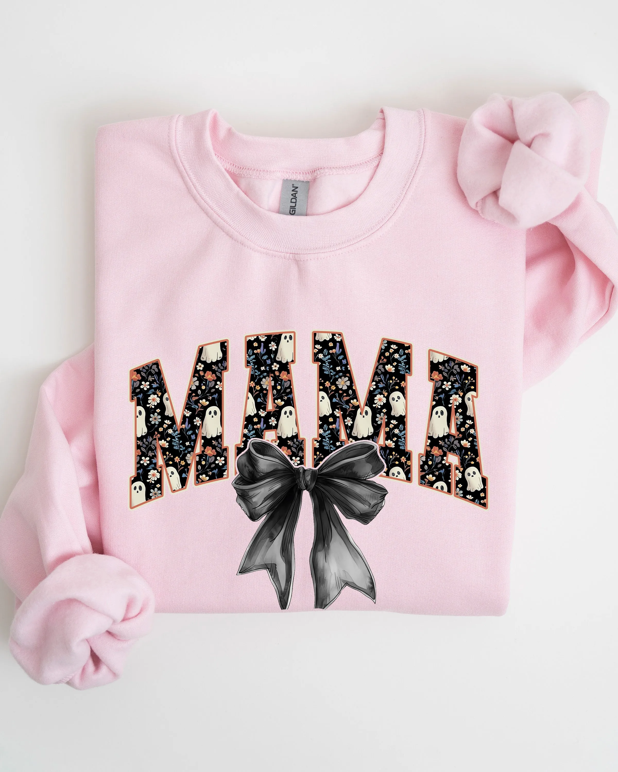 Mama, Halloween, Bow, Ribbon, Goth, Spooky, Witch, Varsity, Collegiate Sweatshirt sold by Refinery Number One product image thumbnail 3
