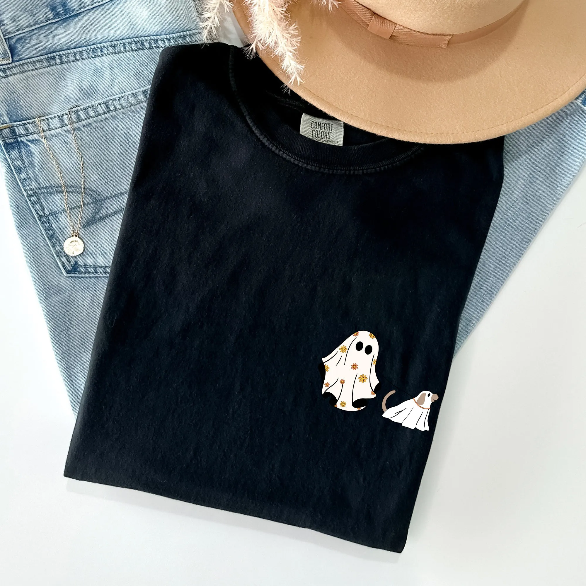 Ghost Walking Dog, Pocket Print, Cute, Animal Lover, Halloween, Cute Shirt Comfort Colors T-Shirt sold by Refinery Number One product image thumbnail 5