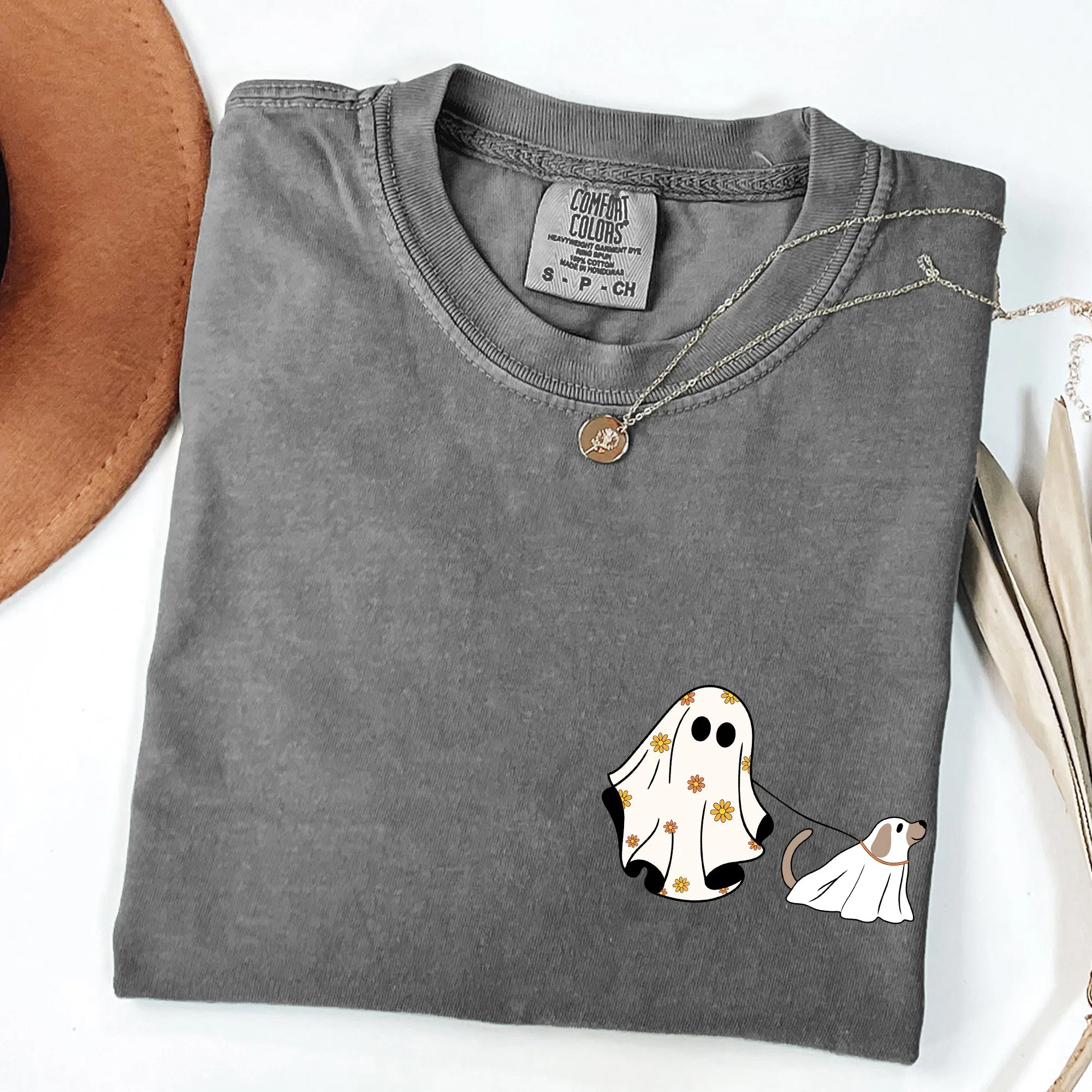 Ghost Walking Dog, Pocket Print, Cute, Animal Lover, Halloween, Cute Shirt Comfort Colors T-Shirt sold by Refinery Number One product image thumbnail 2
