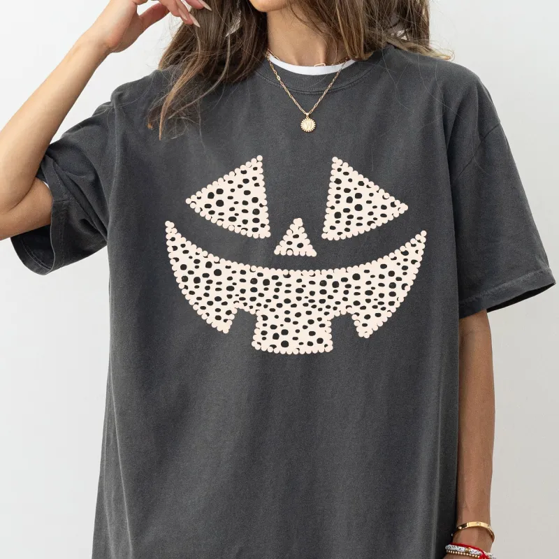 Polka Dot Jack-O-Lantern, Dalmatian, Pumpkin, Cute, Halloween, Spooky, Trick Or Treat Costume, Witch Shirt Comfort Colors T-Shirt sold by Refinery Number One