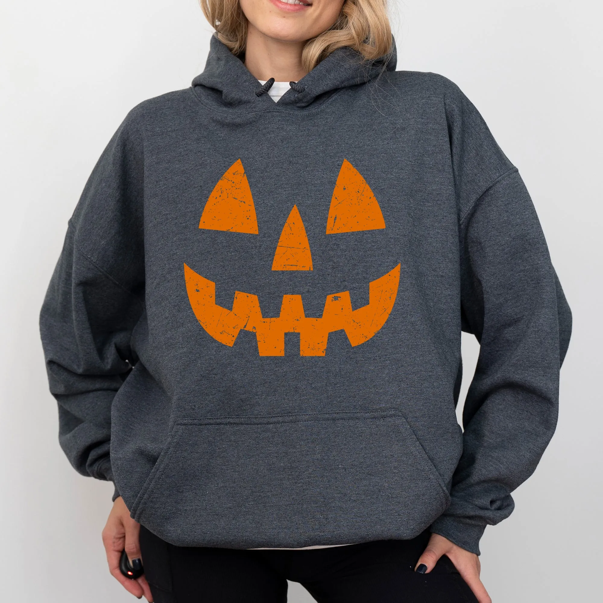 Jack-O-Lantern, Pumpkin, Cute, Halloween, Spooky, Trick Or Treat Costume, Witch Hoodie, Hooded Sweatshirt sold by Refinery Number One product image thumbnail 5
