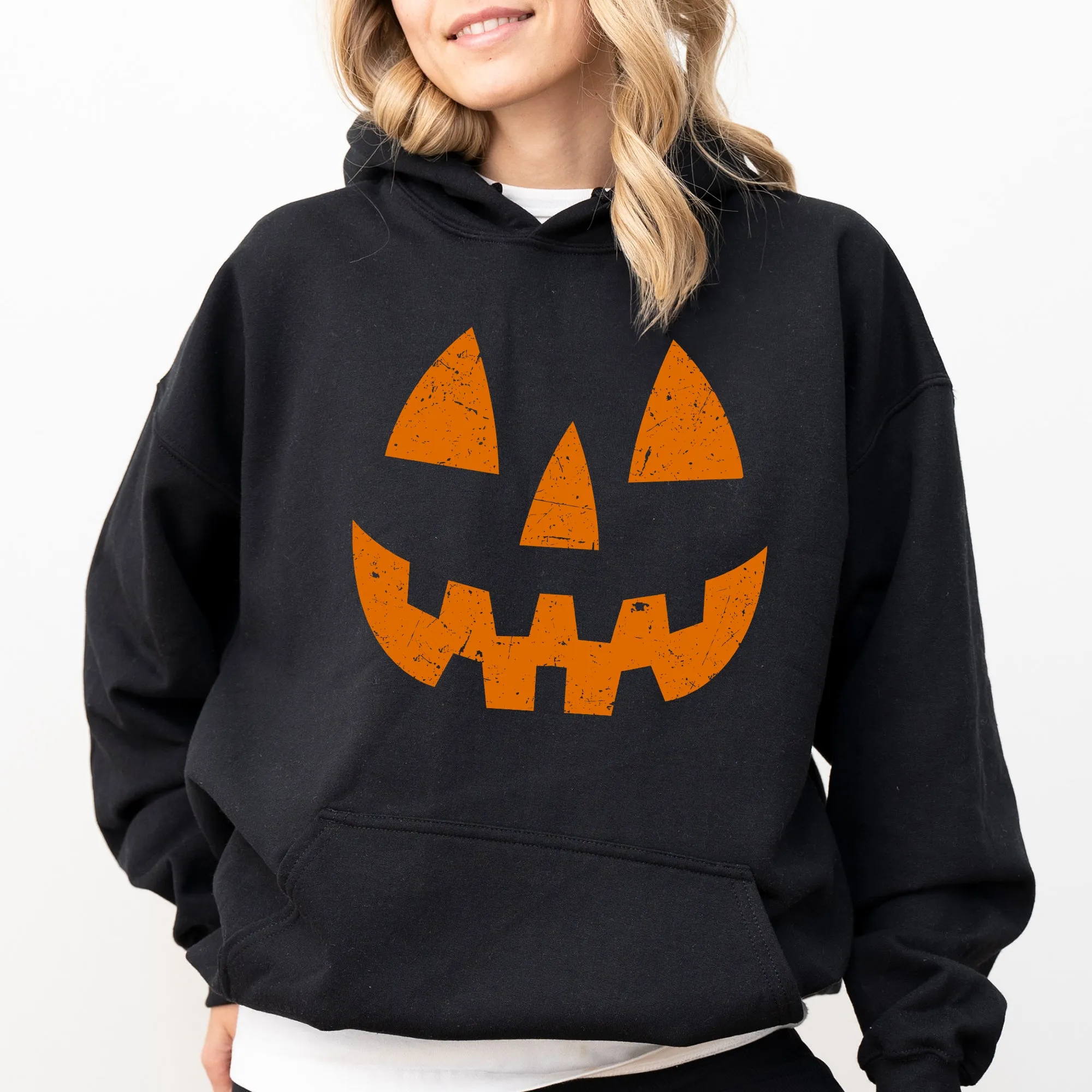Jack-O-Lantern, Pumpkin, Cute, Halloween, Spooky, Trick Or Treat Costume, Witch Hoodie, Hooded Sweatshirt sold by Refinery Number One