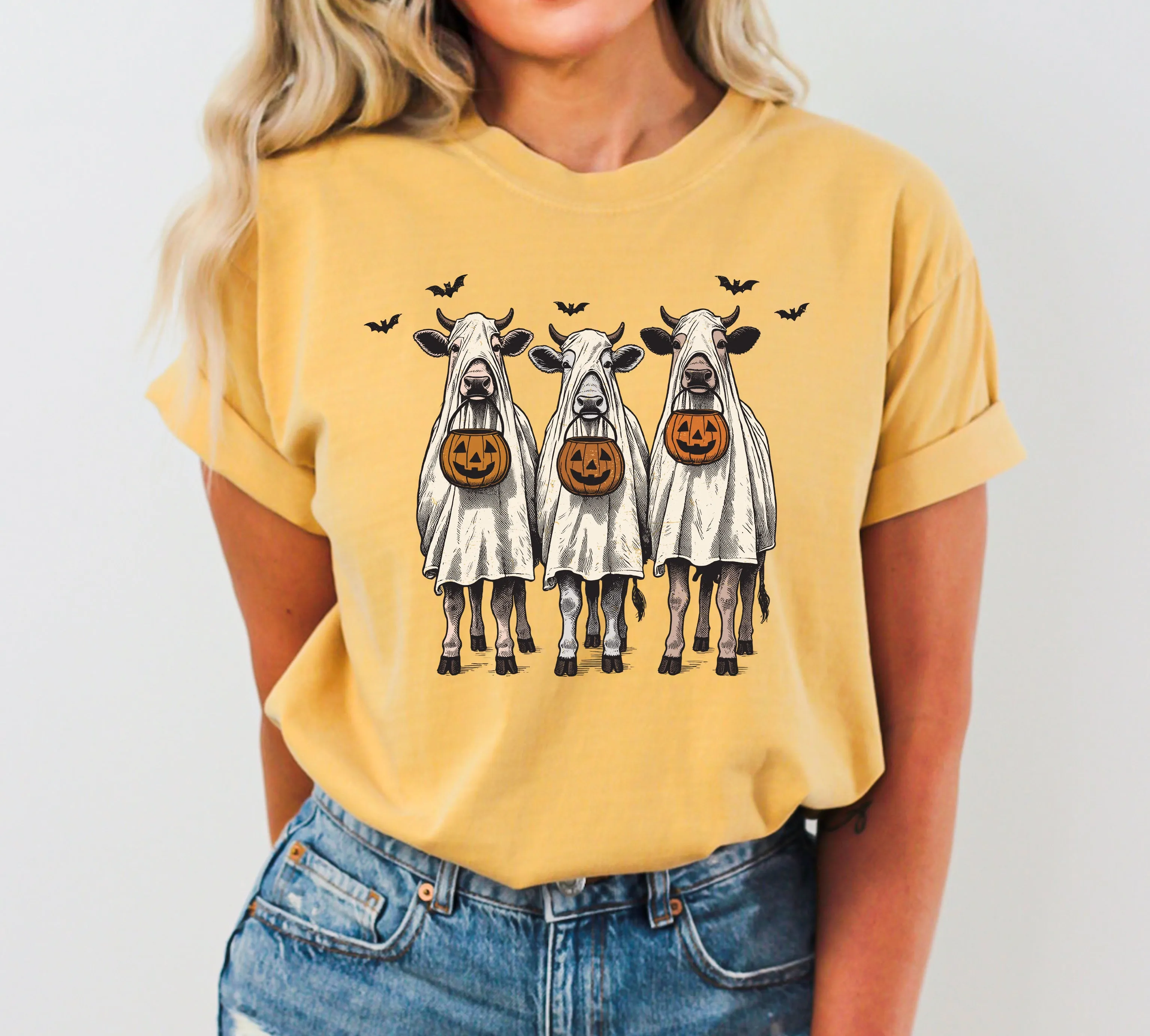 Bulls, Cow Lovers, Farm, Ghost, Western, Witch, Aesthetic, Meme, Halloween, Costume, Tshirt Comfort Colors T-Shirt sold by Refinery Number One product image thumbnail 3