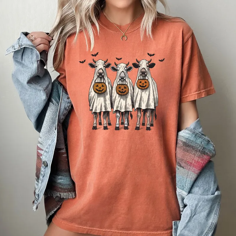 Bulls, Cow Lovers, Farm, Ghost, Western, Witch, Aesthetic, Meme, Halloween, Costume, Tshirt Comfort Colors T-Shirt sold by Refinery Number One