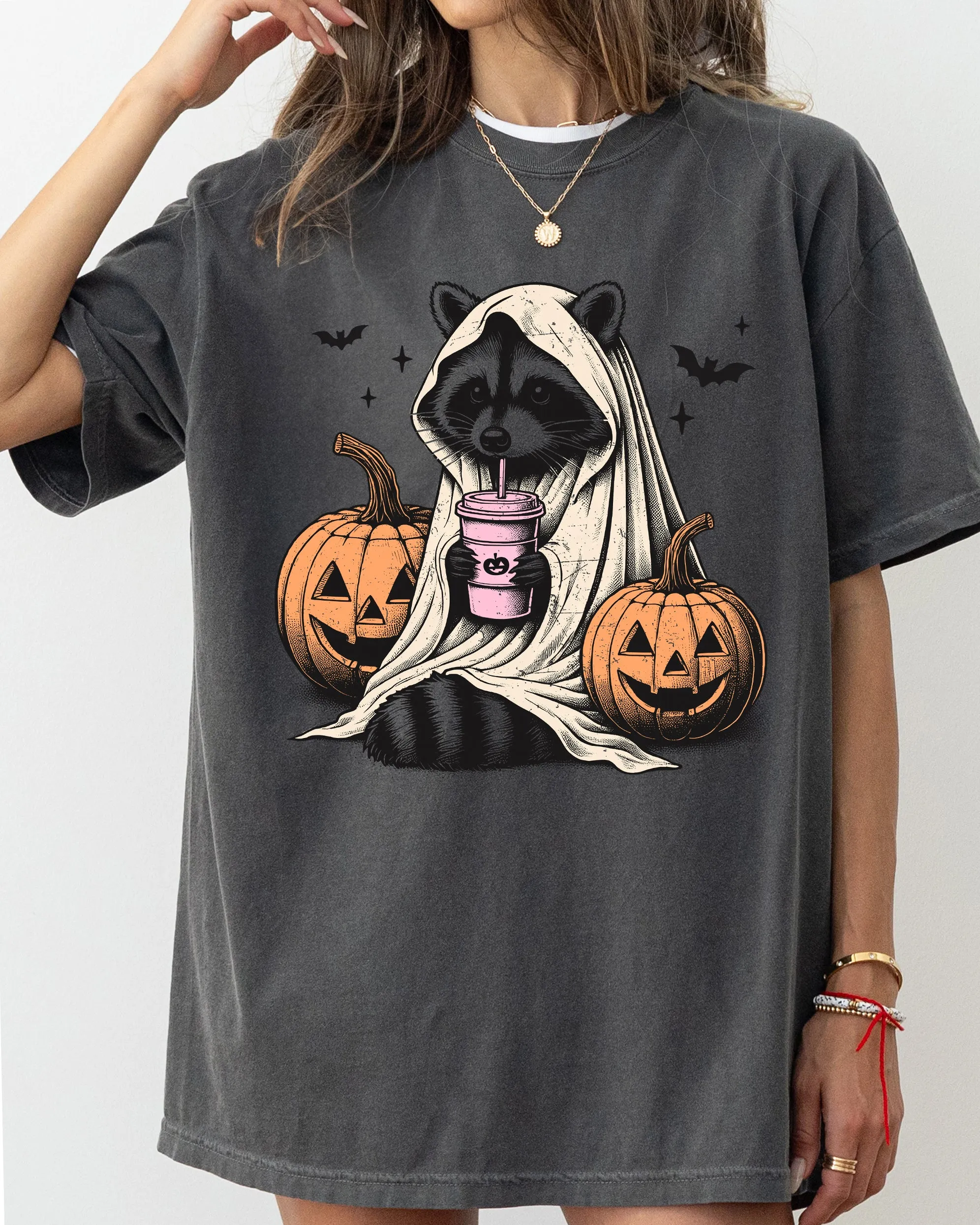 Racoon, Animal, Coffee Lovers, Farm, Ghost, Western, Witch, Aesthetic, Meme, Halloween, Costume, Tshirt Comfort Colors T-Shirt sold by Refinery Number One product image thumbnail 5