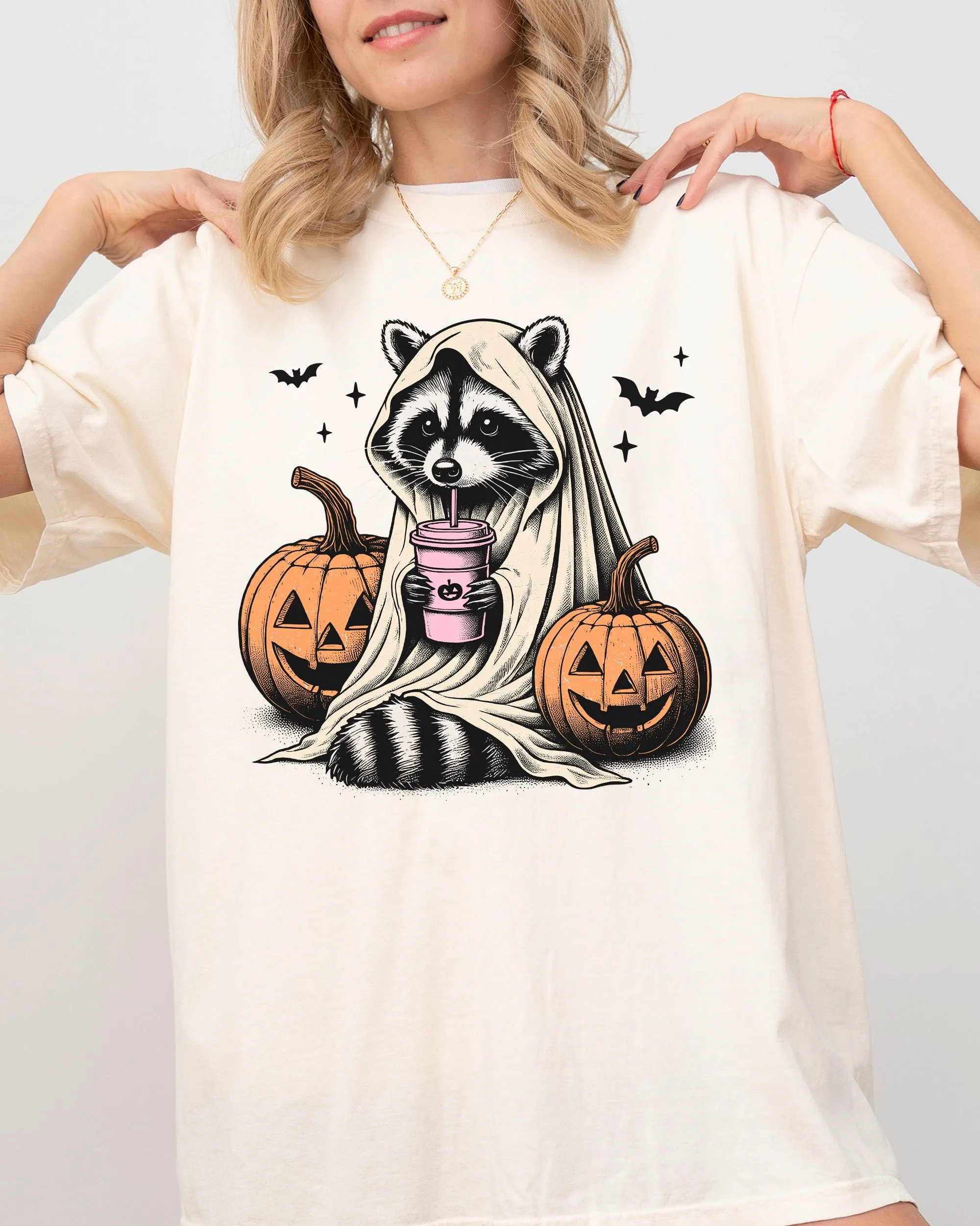 Racoon, Animal, Coffee Lovers, Farm, Ghost, Western, Witch, Aesthetic, Meme, Halloween, Costume, Tshirt Comfort Colors T-Shirt sold by Refinery Number One product image thumbnail 4