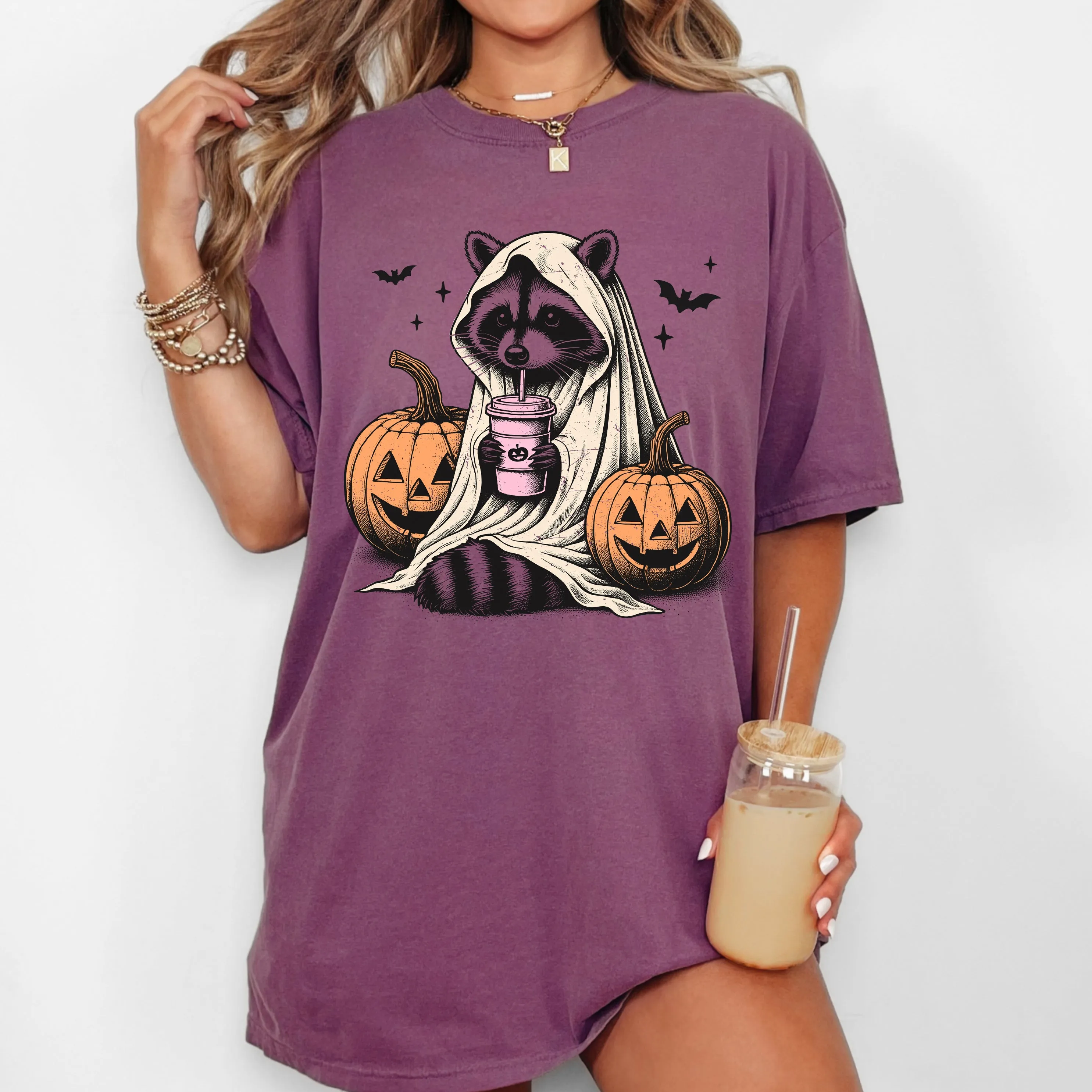 Racoon, Animal, Coffee Lovers, Farm, Ghost, Western, Witch, Aesthetic, Meme, Halloween, Costume, Tshirt Comfort Colors T-Shirt sold by Refinery Number One product image thumbnail 2