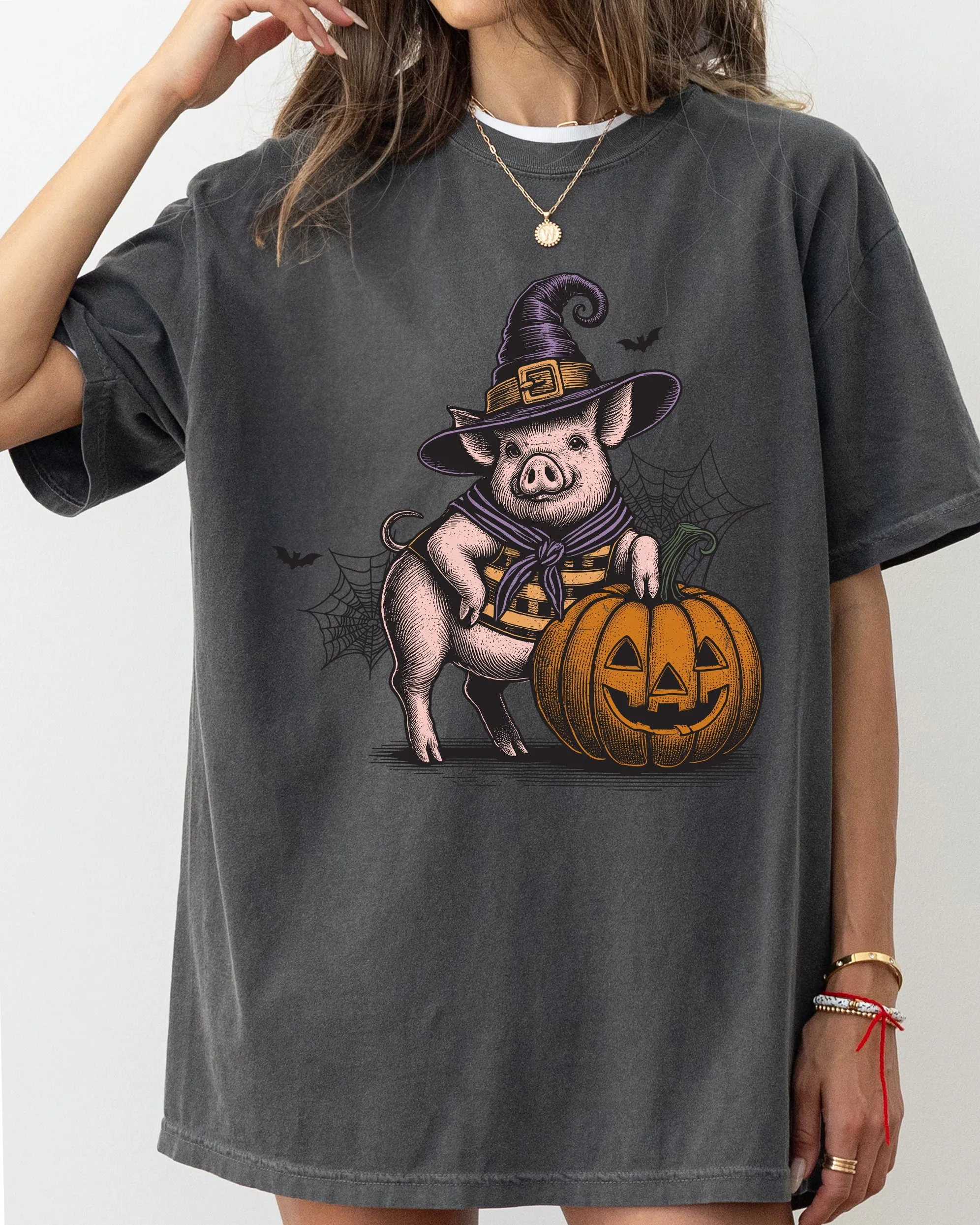 Pig, Animal Lover, Vintage, Farm, Ghost, Western, Witch, Aesthetic, Meme, Halloween, Costume, Tshirt Comfort Colors T-Shirt sold by Refinery Number One