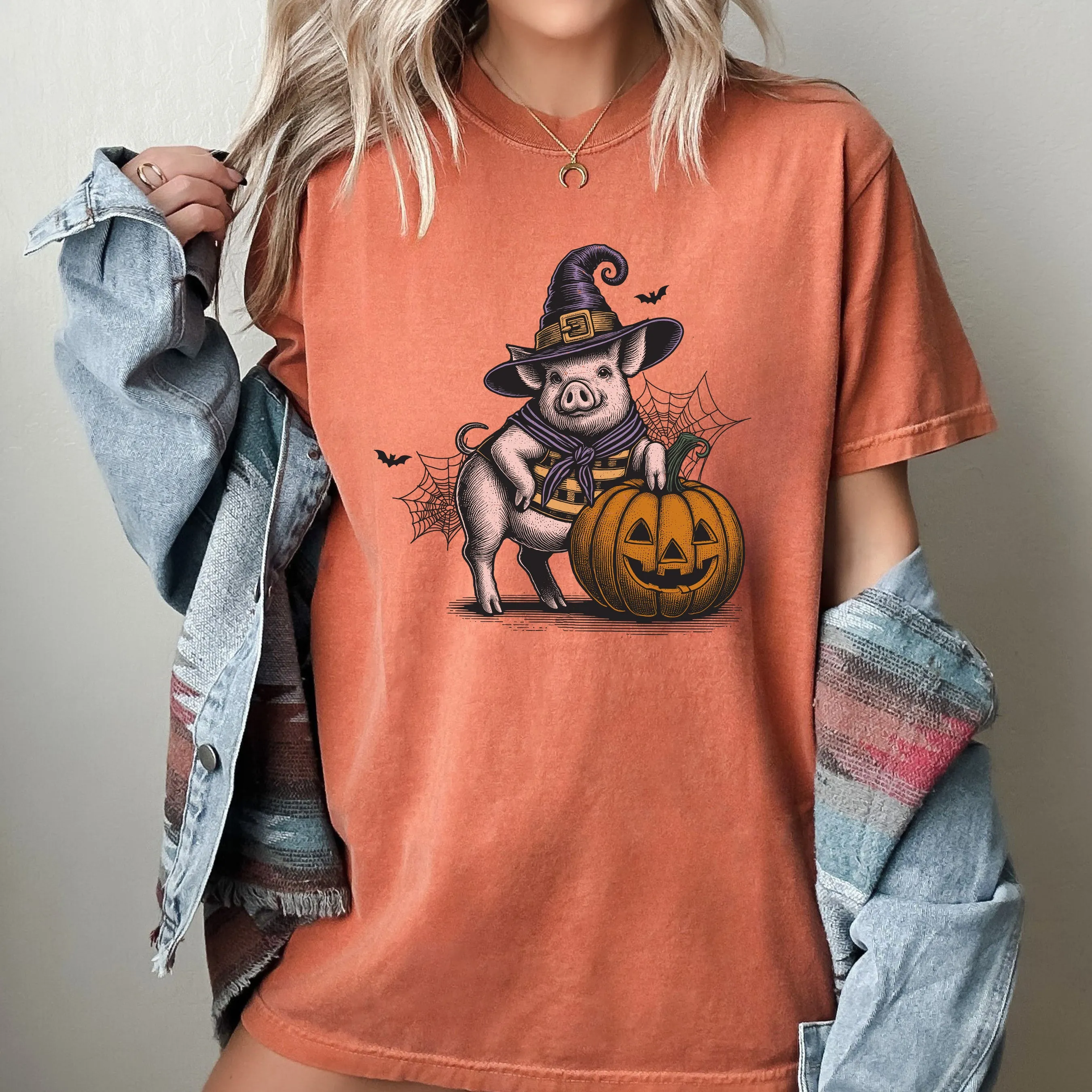 Pig, Animal Lover, Vintage, Farm, Ghost, Western, Witch, Aesthetic, Meme, Halloween, Costume, Tshirt Comfort Colors T-Shirt sold by Refinery Number One product image thumbnail 5