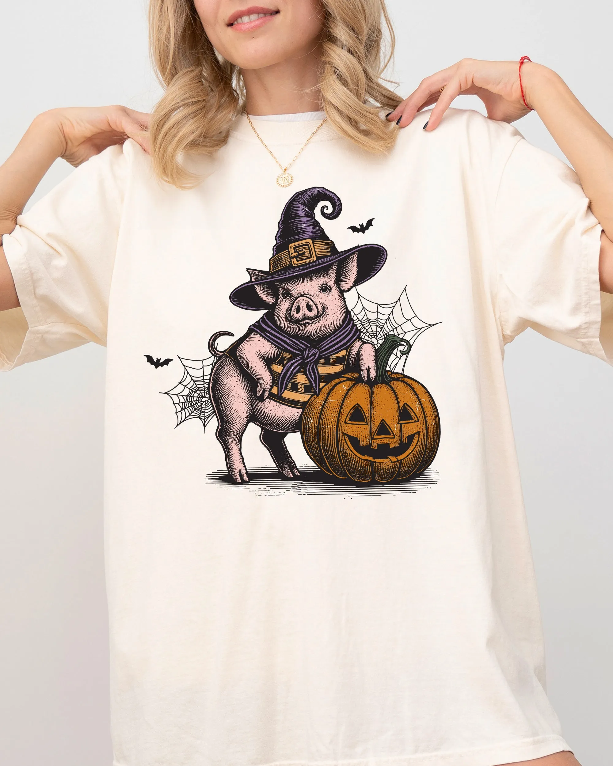 Pig, Animal Lover, Vintage, Farm, Ghost, Western, Witch, Aesthetic, Meme, Halloween, Costume, Tshirt Comfort Colors T-Shirt sold by Refinery Number One product image thumbnail 2