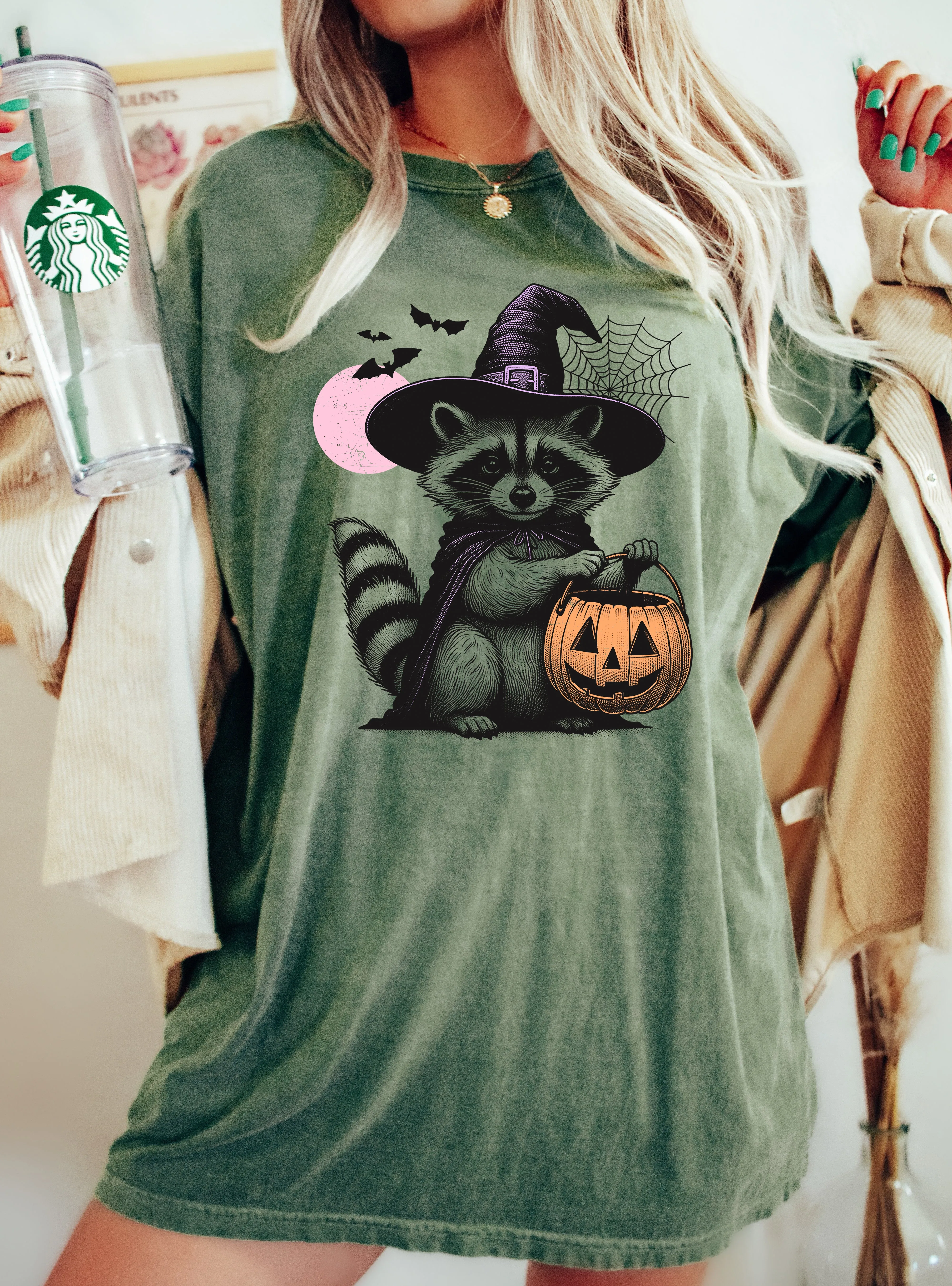 Racoon, Animal Lover, Vintage, Farm, Ghost, Western, Witch, Aesthetic, Meme, Halloween, Costume, Tshirt Comfort Colors T-Shirt sold by Refinery Number One product image thumbnail 3