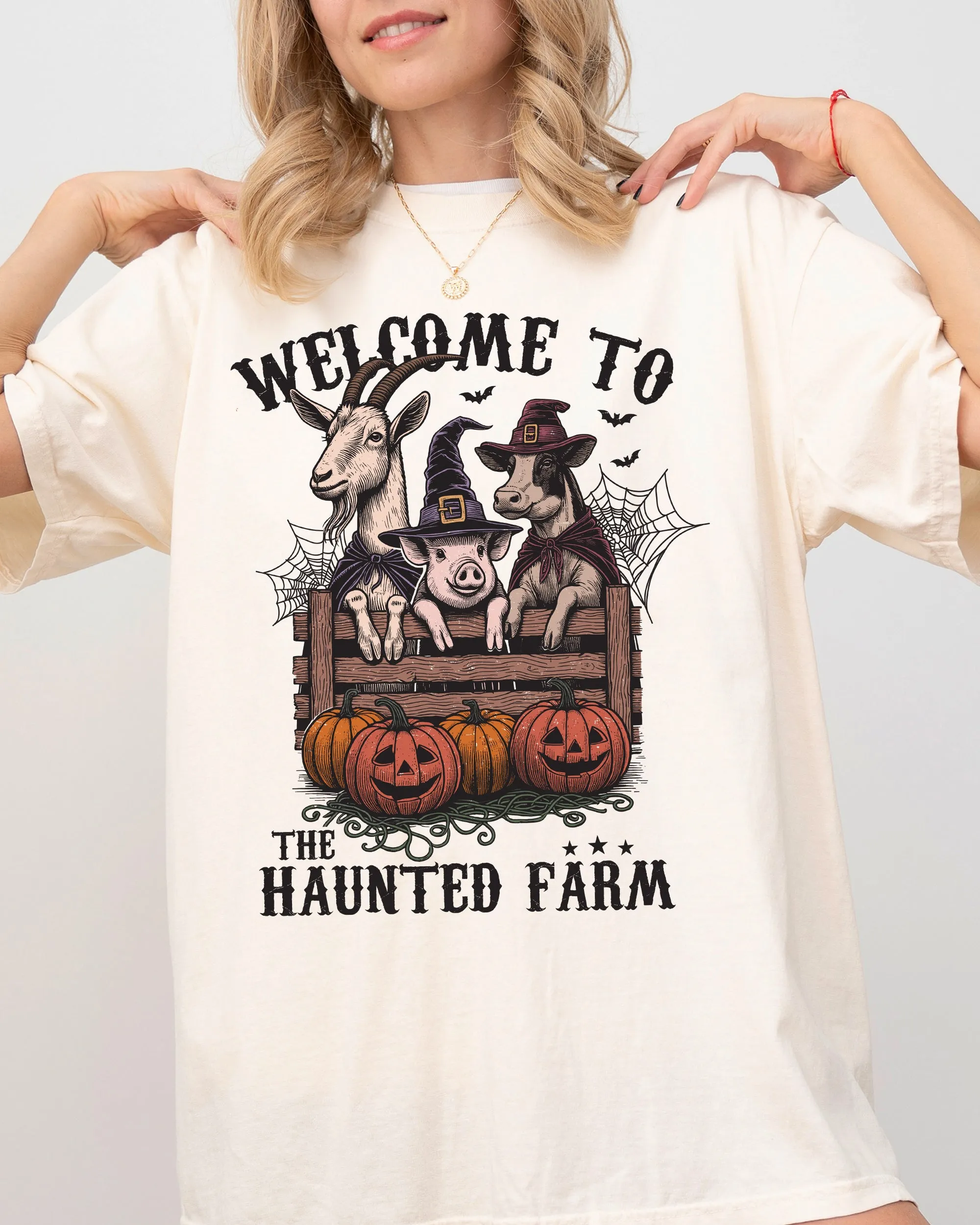 Haunted Farm, Animal Lover, Vintage, Farm, Ghost, Western, Witch, Aesthetic, Meme, Halloween, Costume, Tshirt Comfort Colors T-Shirt sold by Refinery Number One product image thumbnail 3