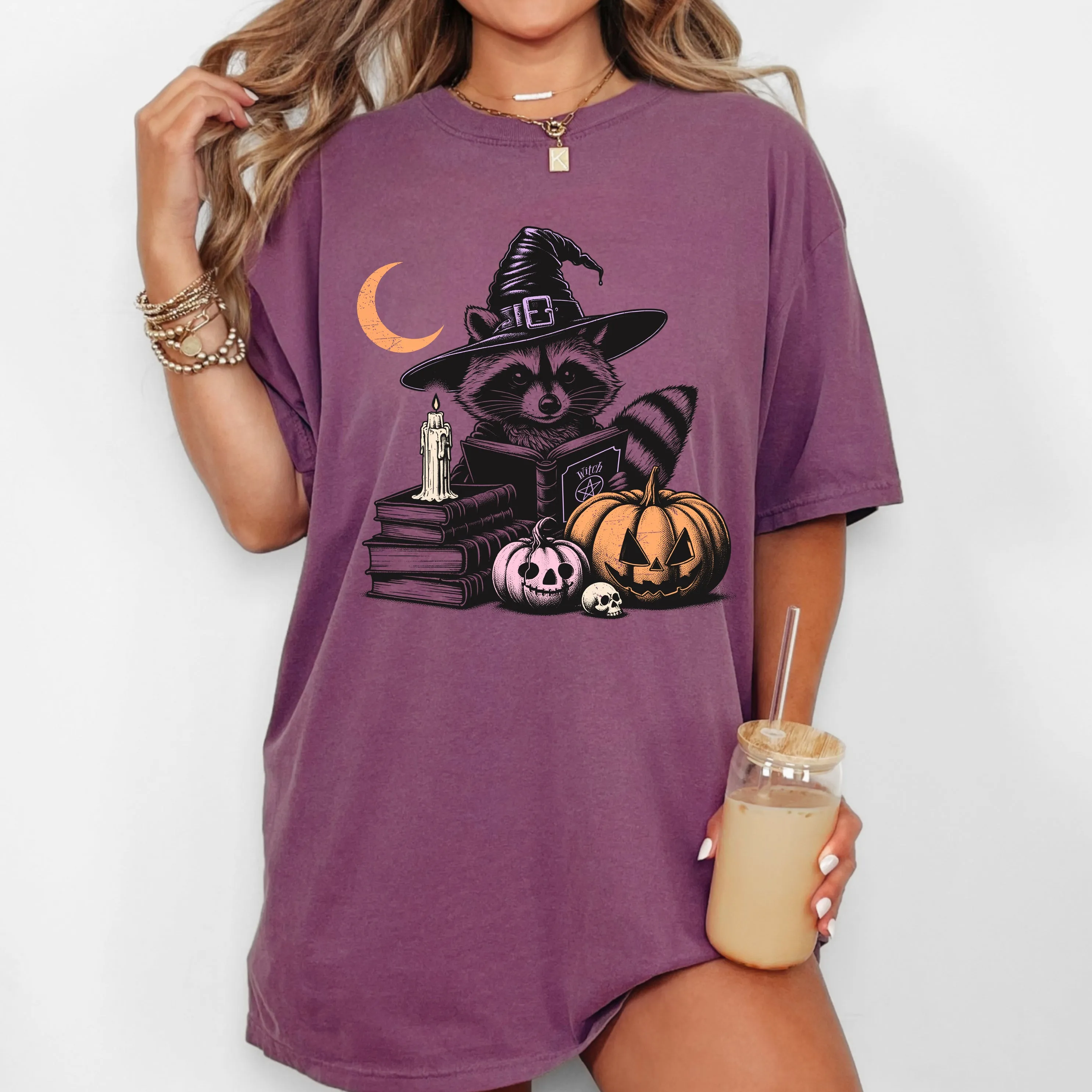 Racoon, Moon, Animal Lover, Vintage, Farm, Ghost, Western, Witch, Aesthetic, Meme, Halloween, Costume, Tshirt Comfort Colors T-Shirt sold by Refinery Number One