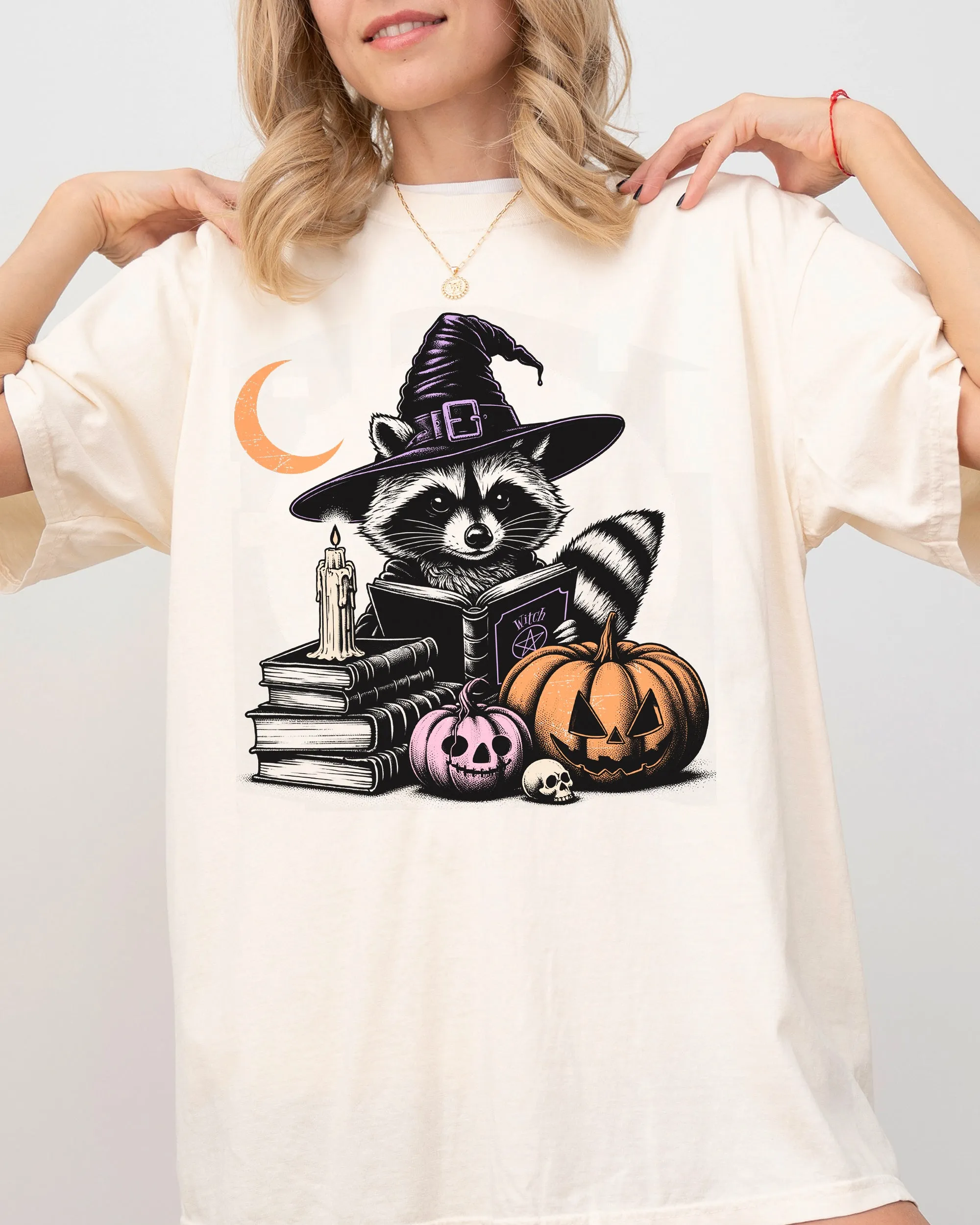Racoon, Moon, Animal Lover, Vintage, Farm, Ghost, Western, Witch, Aesthetic, Meme, Halloween, Costume, Tshirt Comfort Colors T-Shirt sold by Refinery Number One product image thumbnail 3