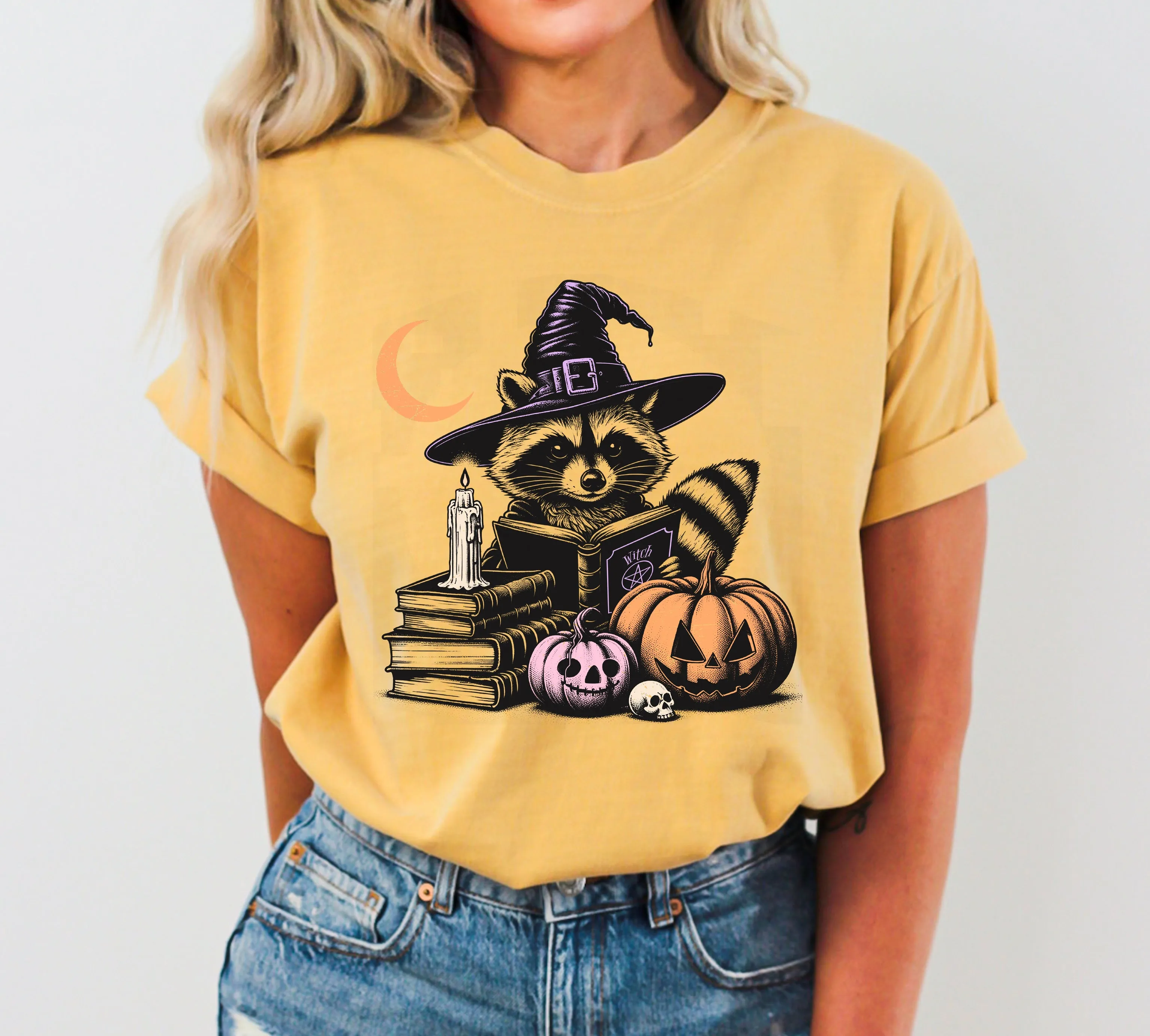 Racoon, Moon, Animal Lover, Vintage, Farm, Ghost, Western, Witch, Aesthetic, Meme, Halloween, Costume, Tshirt Comfort Colors T-Shirt sold by Refinery Number One product image thumbnail 5