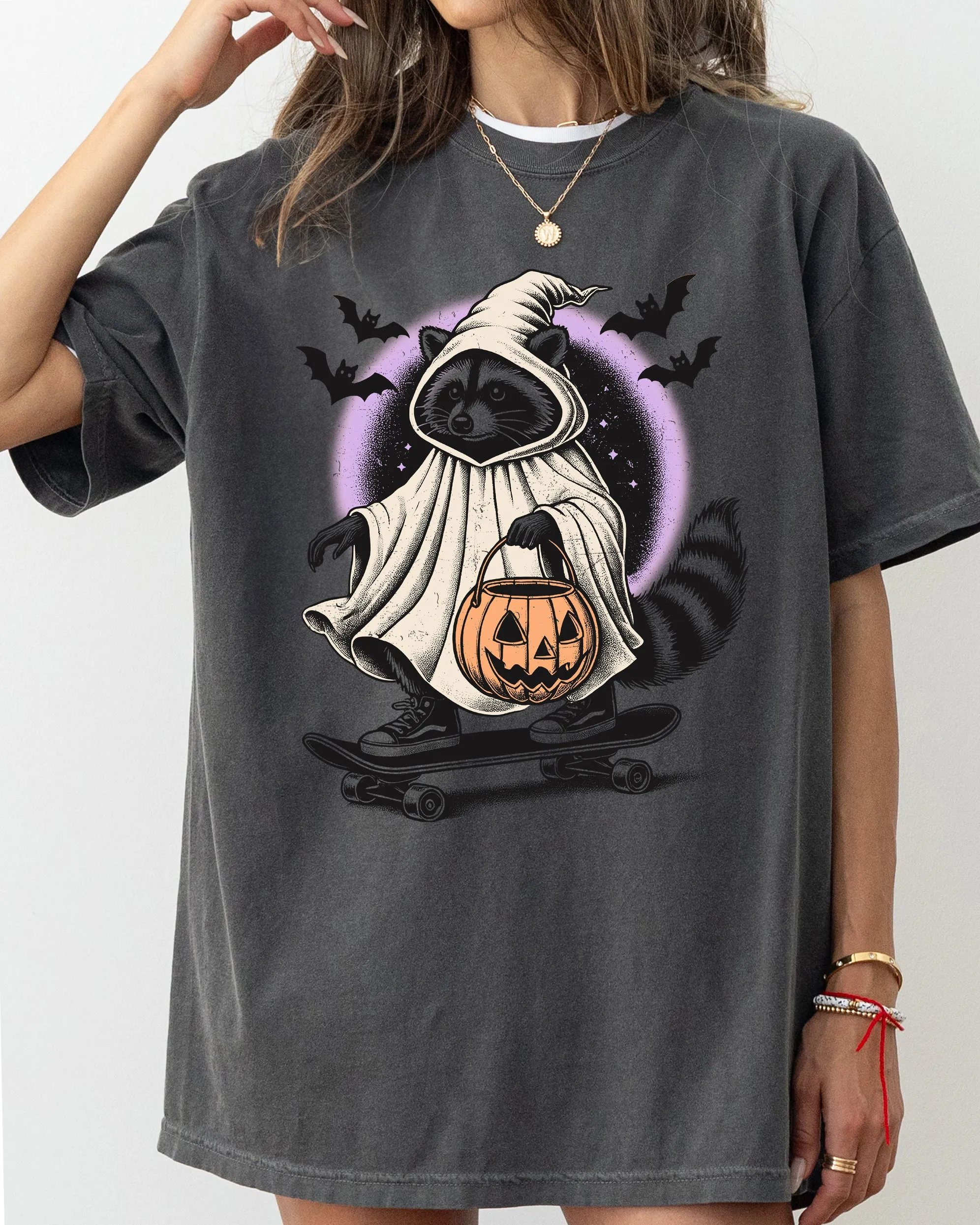Racoon, Skateboard, Animal Lover, Vintage, Farm, Ghost, Western, Witch, Aesthetic, Meme, Halloween, Costume, Tshirt Comfort Colors T-Shirt sold by Refinery Number One product image thumbnail 3