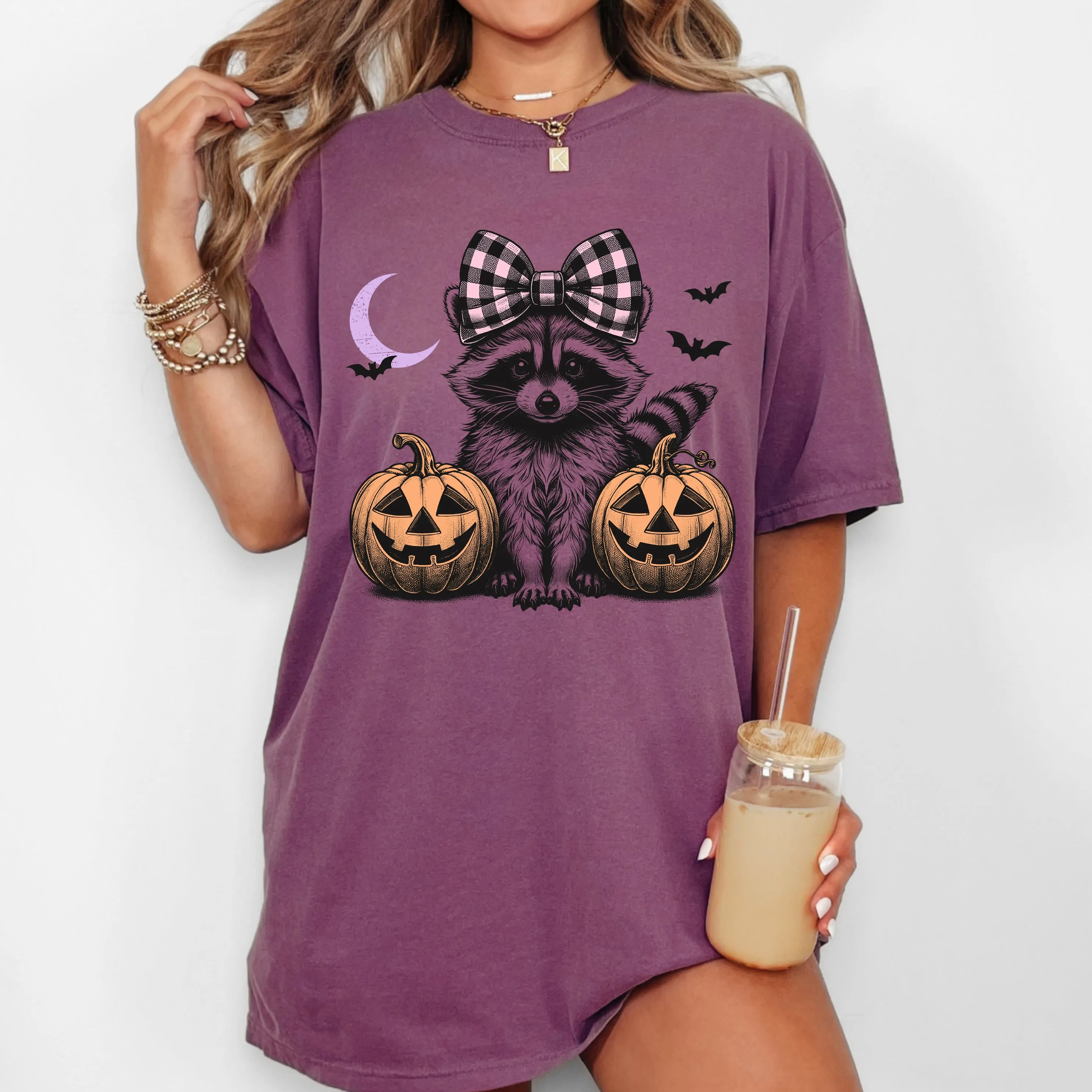 Cute Racoon, Hair Bow, Pumpkin, Vintage, Ghost, Western, Witch, Aesthetic, Meme, Halloween, Costume, Tshirt Comfort Colors T-Shirt sold by Refinery Number One product image thumbnail 5