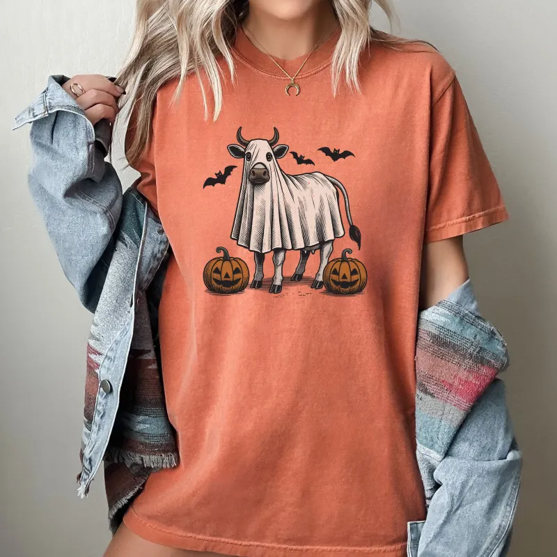 Cow, Farm, Vintage, Ghost, Western, Witch, Aesthetic, Meme, Halloween, Costume, Tshirt Comfort Colors T-Shirt sold by Refinery Number One