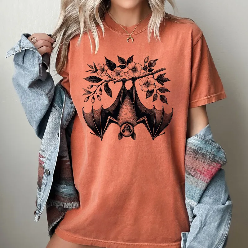 Hanging Bat, Vintage, Ghost, Western, Witch, Aesthetic, Meme, Halloween, Costume, Tshirt Comfort Colors T-Shirt sold by Refinery Number One