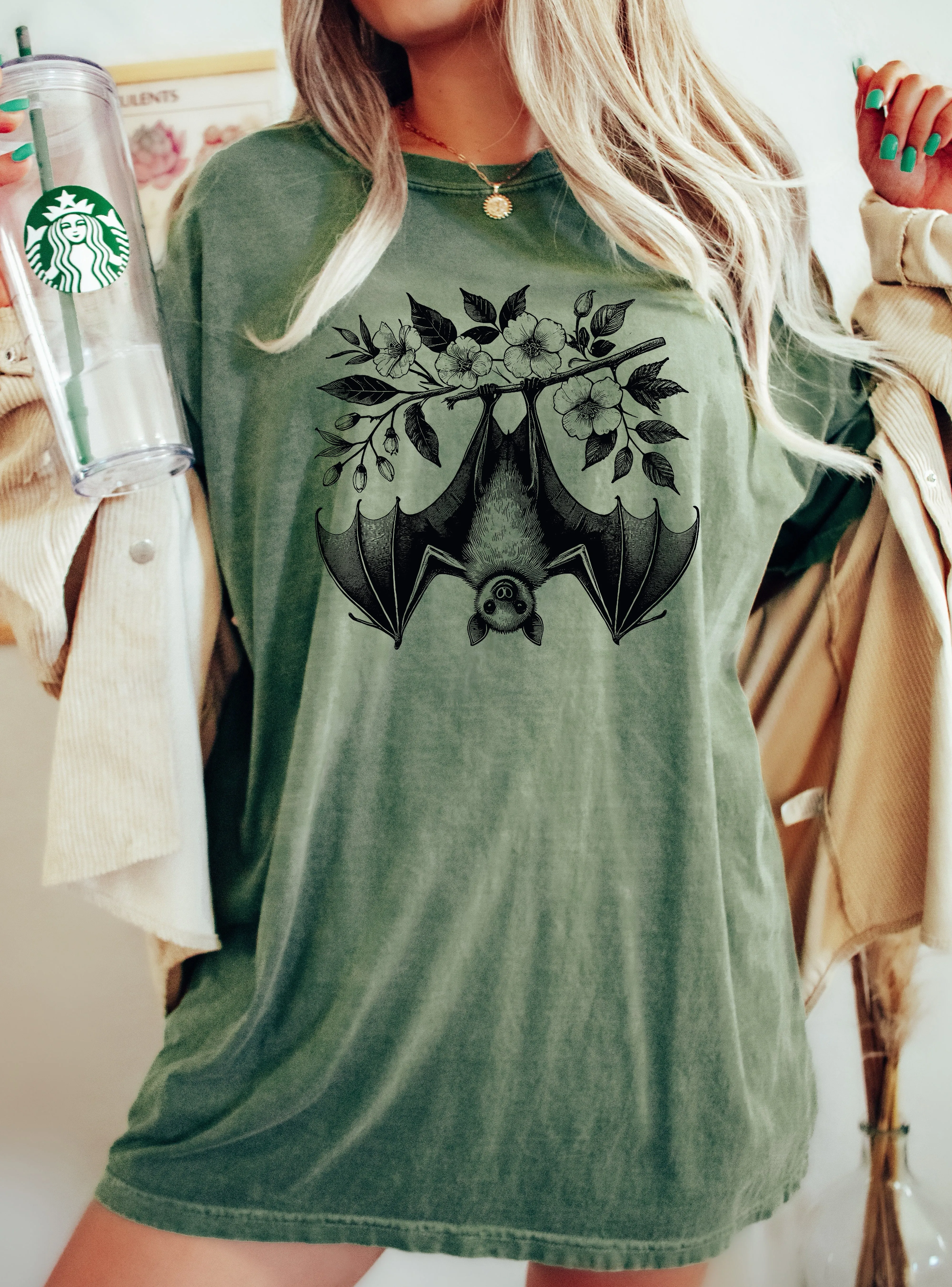 Hanging Bat, Vintage, Ghost, Western, Witch, Aesthetic, Meme, Halloween, Costume, Tshirt Comfort Colors T-Shirt sold by Refinery Number One product image thumbnail 5