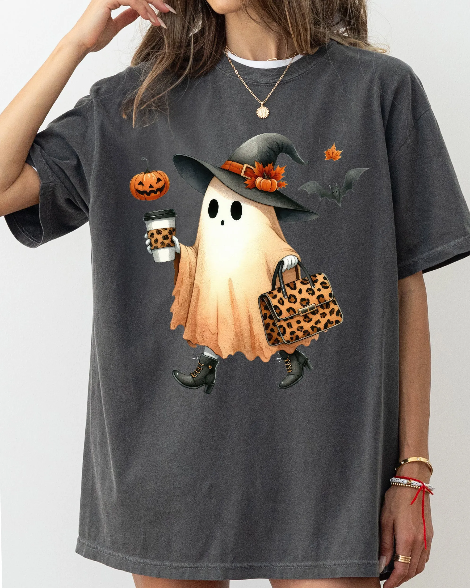 Fancy Ghost, Coffee, Pumpkin Spice, Vintage, Western, Witch, Aesthetic, Meme, Halloween, Costume, Tshirt Comfort Colors T-Shirt sold by Refinery Number One product image thumbnail 4