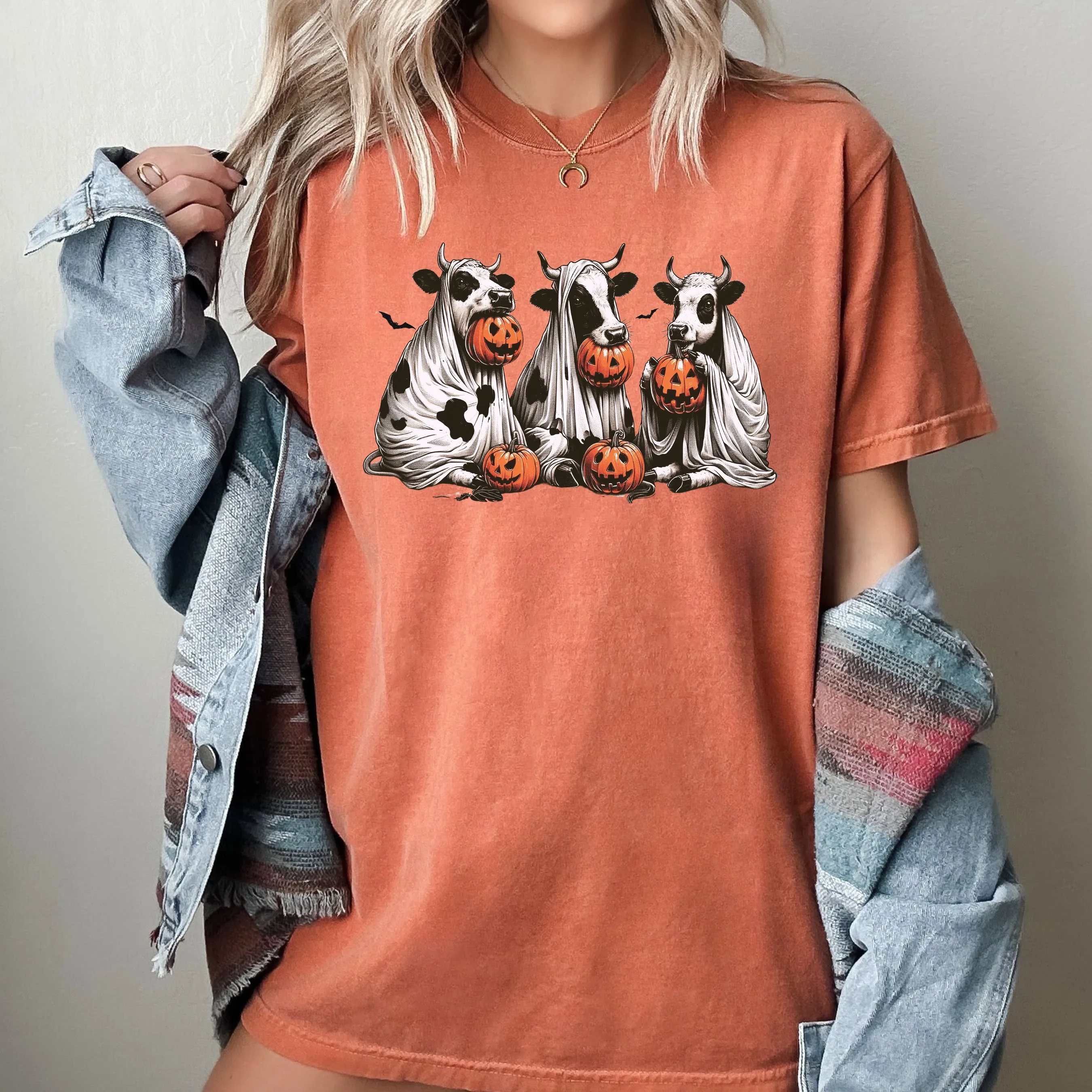 Cow Ghost, Farm, Vintage, Western, Witch, Aesthetic, Meme, Halloween, Costume, Tshirt Comfort Colors T-Shirt sold by Refinery Number One