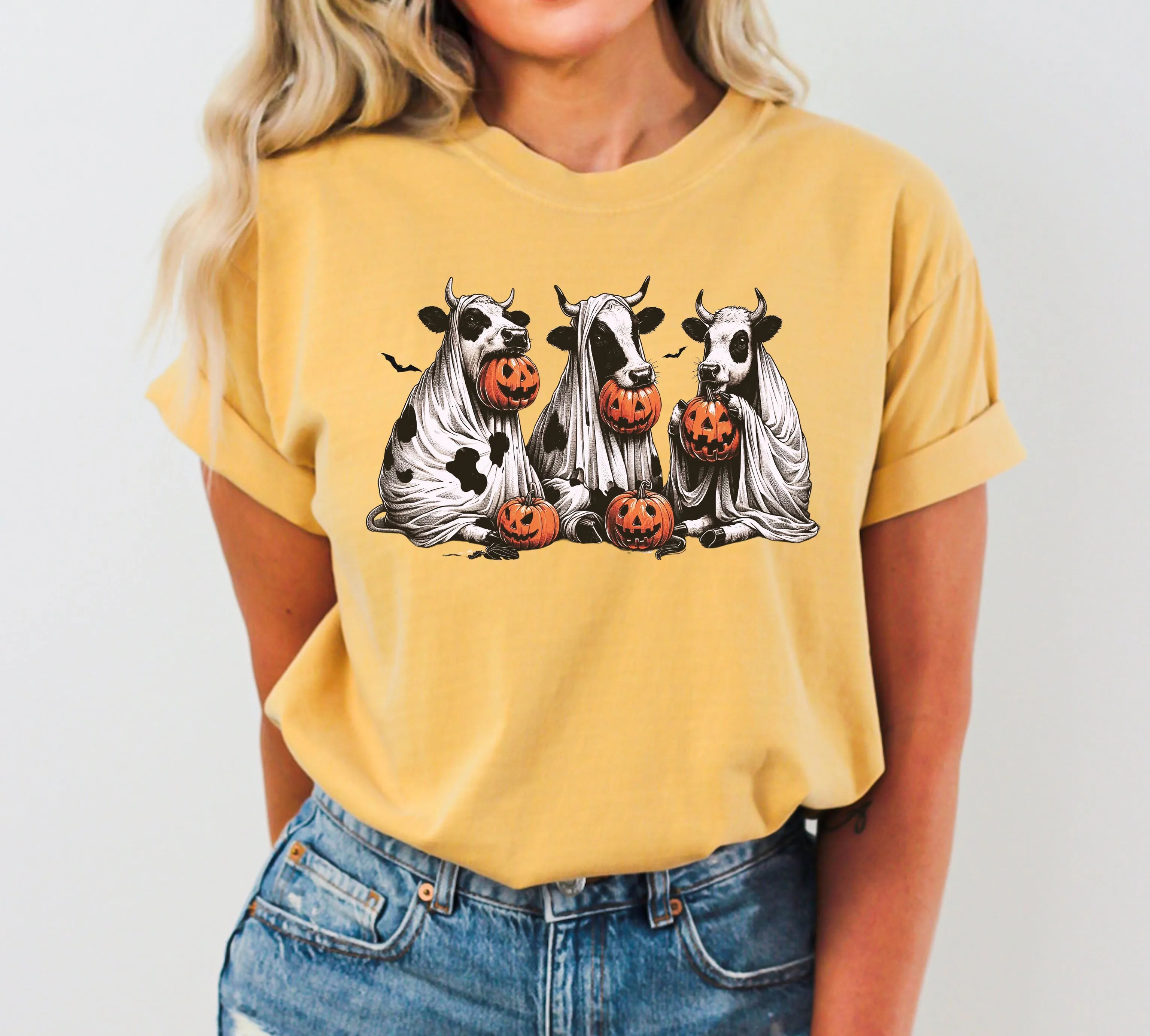 Cow Ghost, Farm, Vintage, Western, Witch, Aesthetic, Meme, Halloween, Costume, Tshirt Comfort Colors T-Shirt sold by Refinery Number One product image thumbnail 4