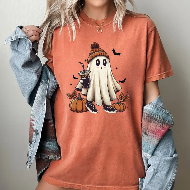 Coffee Lover, Ghost, Vintage, Western, Witch, Aesthetic, Meme, Halloween, Costume, Tshirt Comfort Colors T-Shirt sold by Refinery Number One