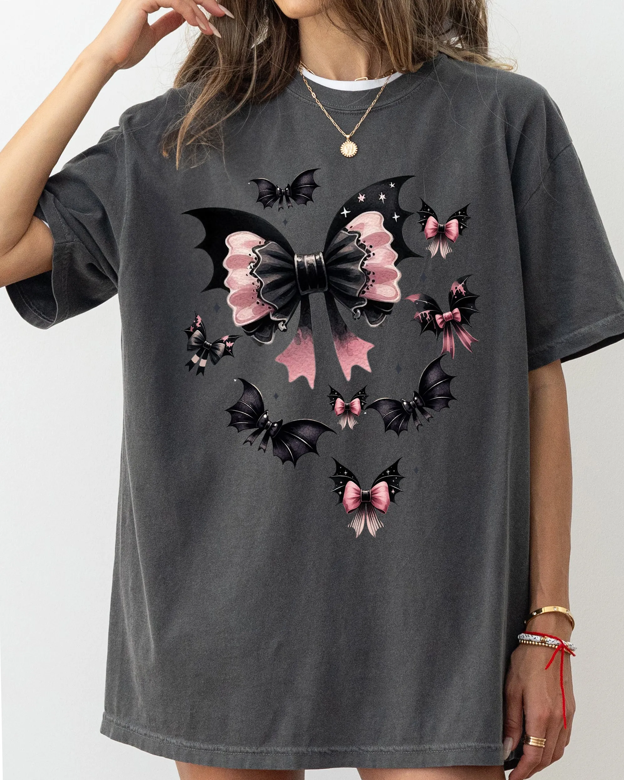 Flying Bats, Bow, Ribbon, Ghost, Vintage, Western, Witch, Aesthetic, Meme, Halloween, Costume, Tshirt Comfort Colors T-Shirt sold by Refinery Number One product image thumbnail 2