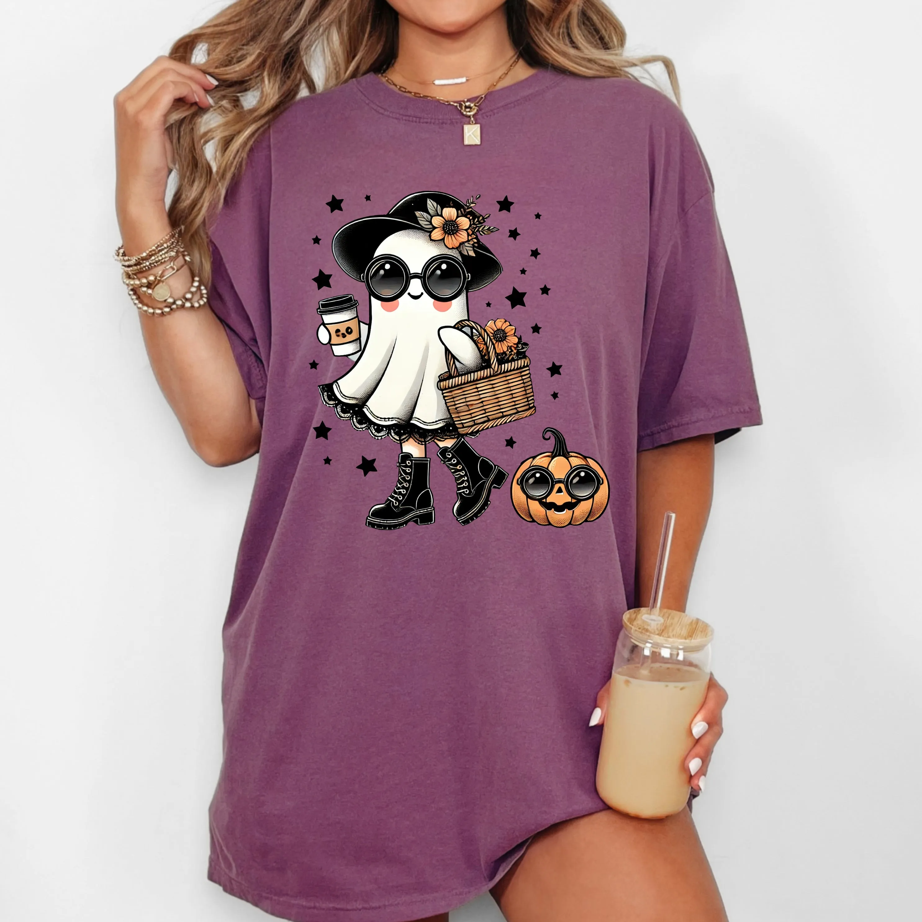 Fancy Ghost, Coffee Lover, Vintage, Western, Witch, Aesthetic, Meme, Halloween, Costume, Tshirt Comfort Colors T-Shirt sold by Refinery Number One product image thumbnail 5