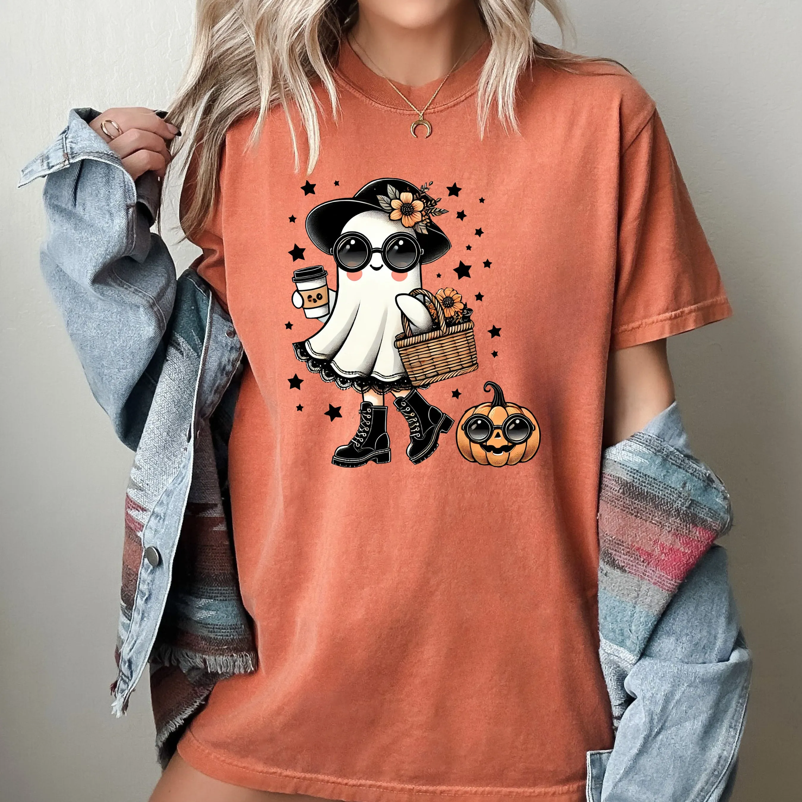Fancy Ghost, Coffee Lover, Vintage, Western, Witch, Aesthetic, Meme, Halloween, Costume, Tshirt Comfort Colors T-Shirt sold by Refinery Number One product image thumbnail 4
