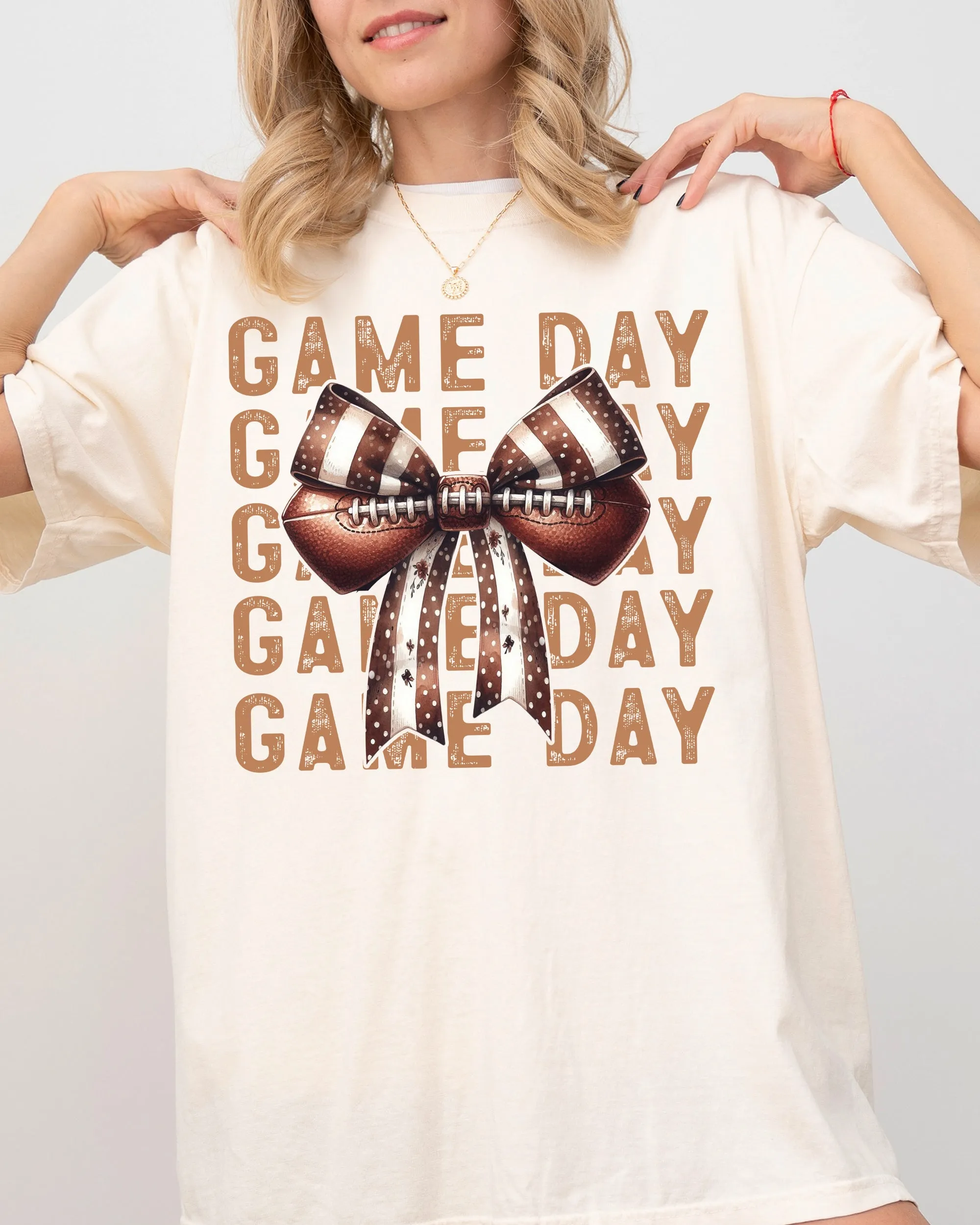 Game Day, Football, Bow, Ribbon, Vintage, Western, Witch, Aesthetic, Meme, Halloween, Costume, Tshirt Comfort Colors T-Shirt sold by Refinery Number One product image thumbnail 2