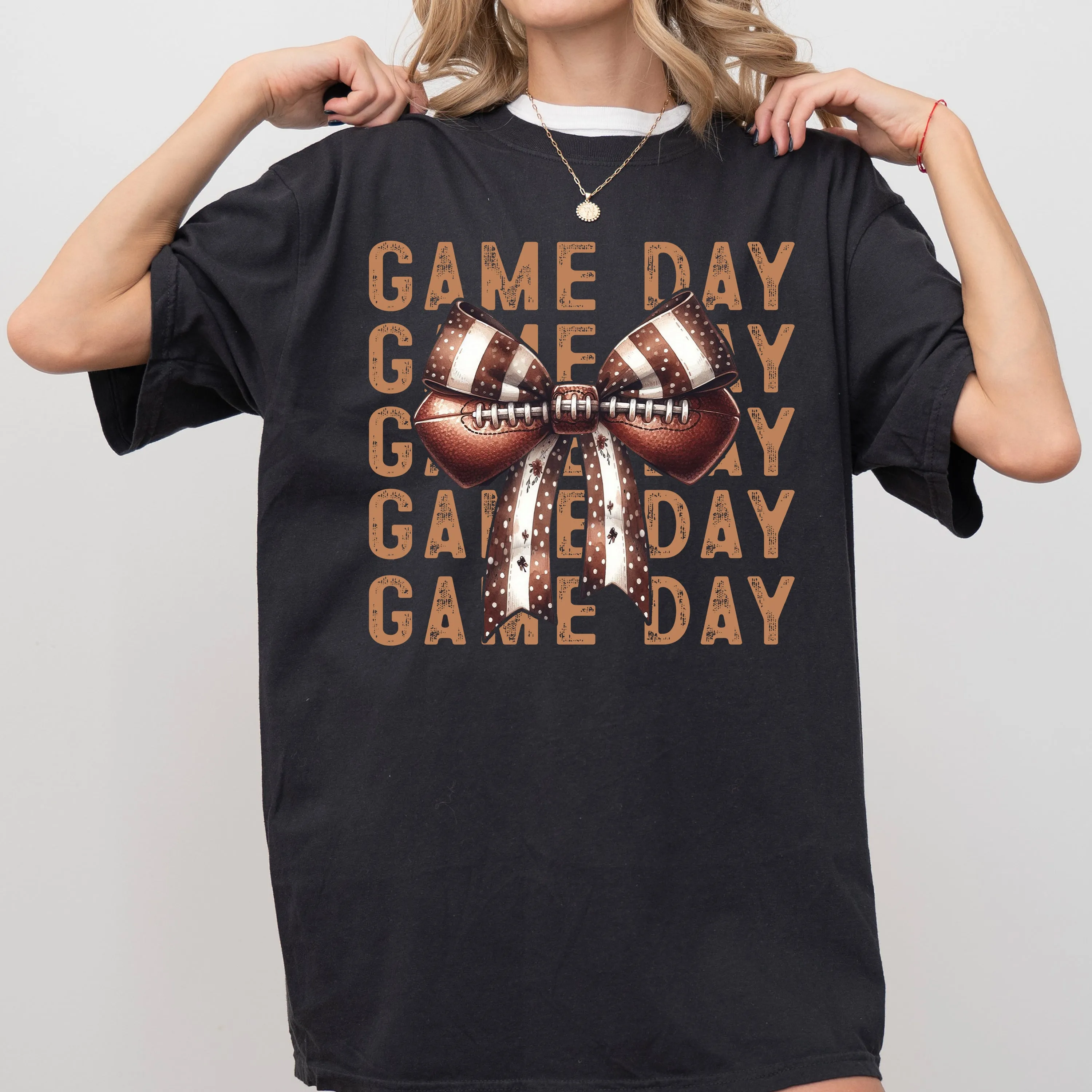 Game Day, Football, Bow, Ribbon, Vintage, Western, Witch, Aesthetic, Meme, Halloween, Costume, Tshirt Comfort Colors T-Shirt sold by Refinery Number One product image thumbnail 3
