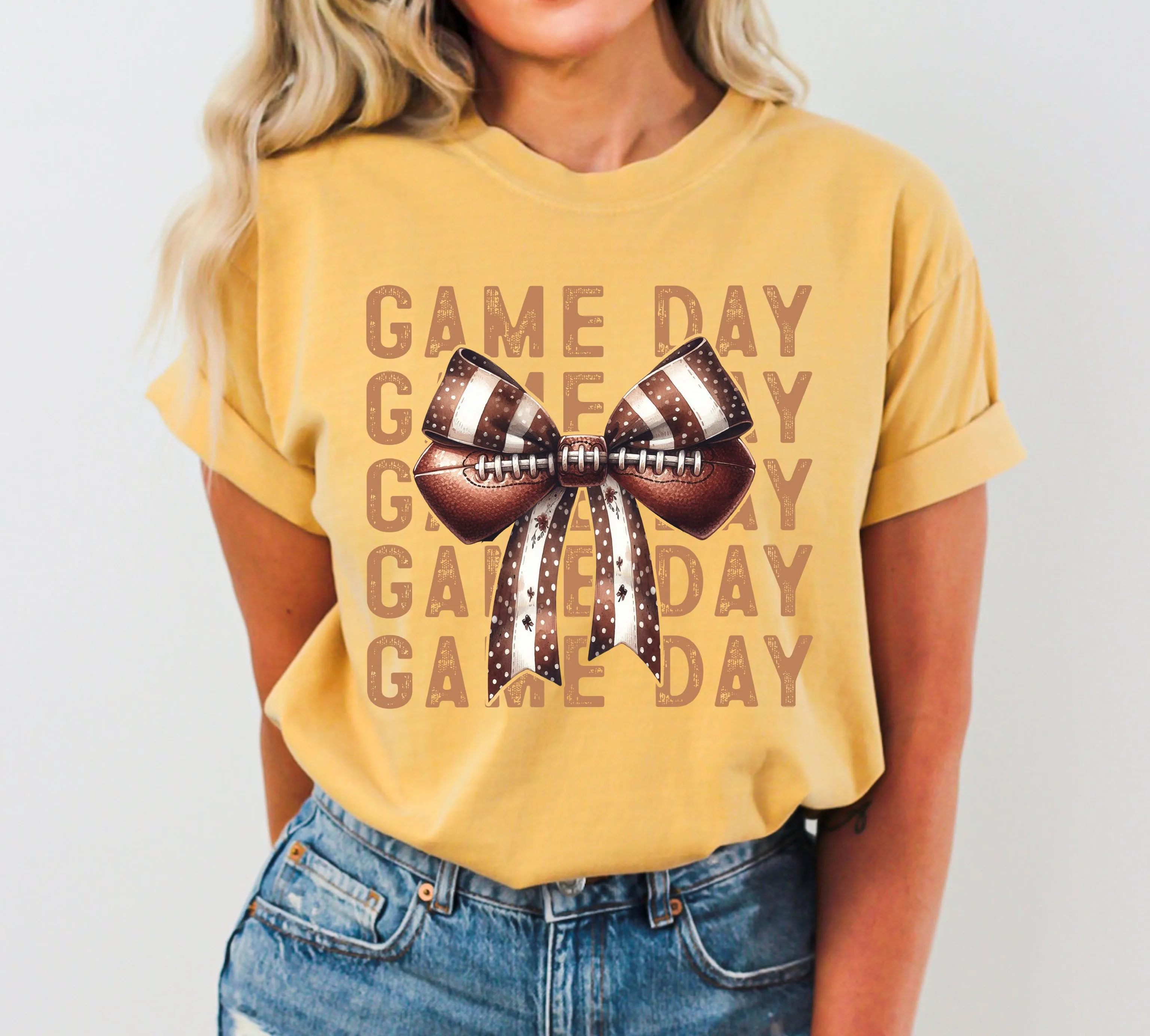 Game Day, Football, Bow, Ribbon, Vintage, Western, Witch, Aesthetic, Meme, Halloween, Costume, Tshirt Comfort Colors T-Shirt sold by Refinery Number One product image thumbnail 4