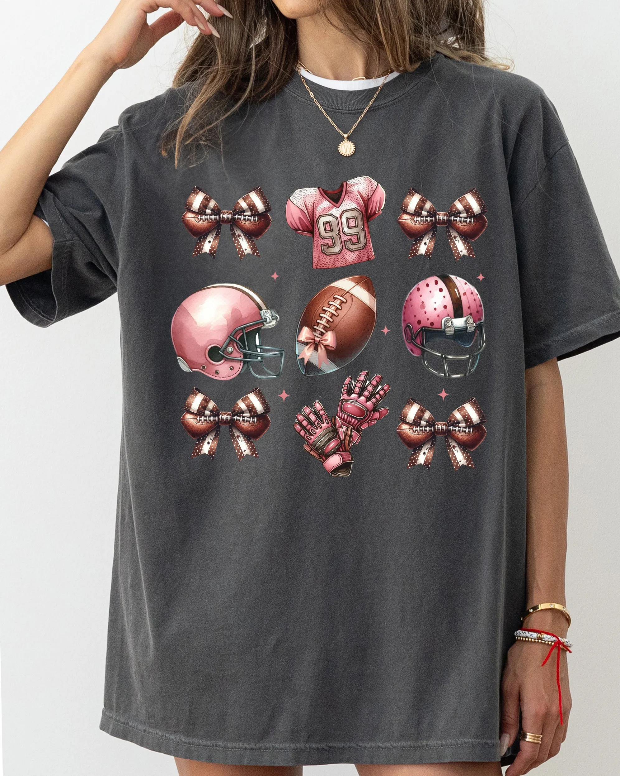 Football Icons, Bow, Ribbon, Skeleton, Ghost, Vintage, Western, Witch, Aesthetic, Meme, Halloween, Costume, Tshirt Comfort Colors T-Shirt sold by Refinery Number One product image thumbnail 4