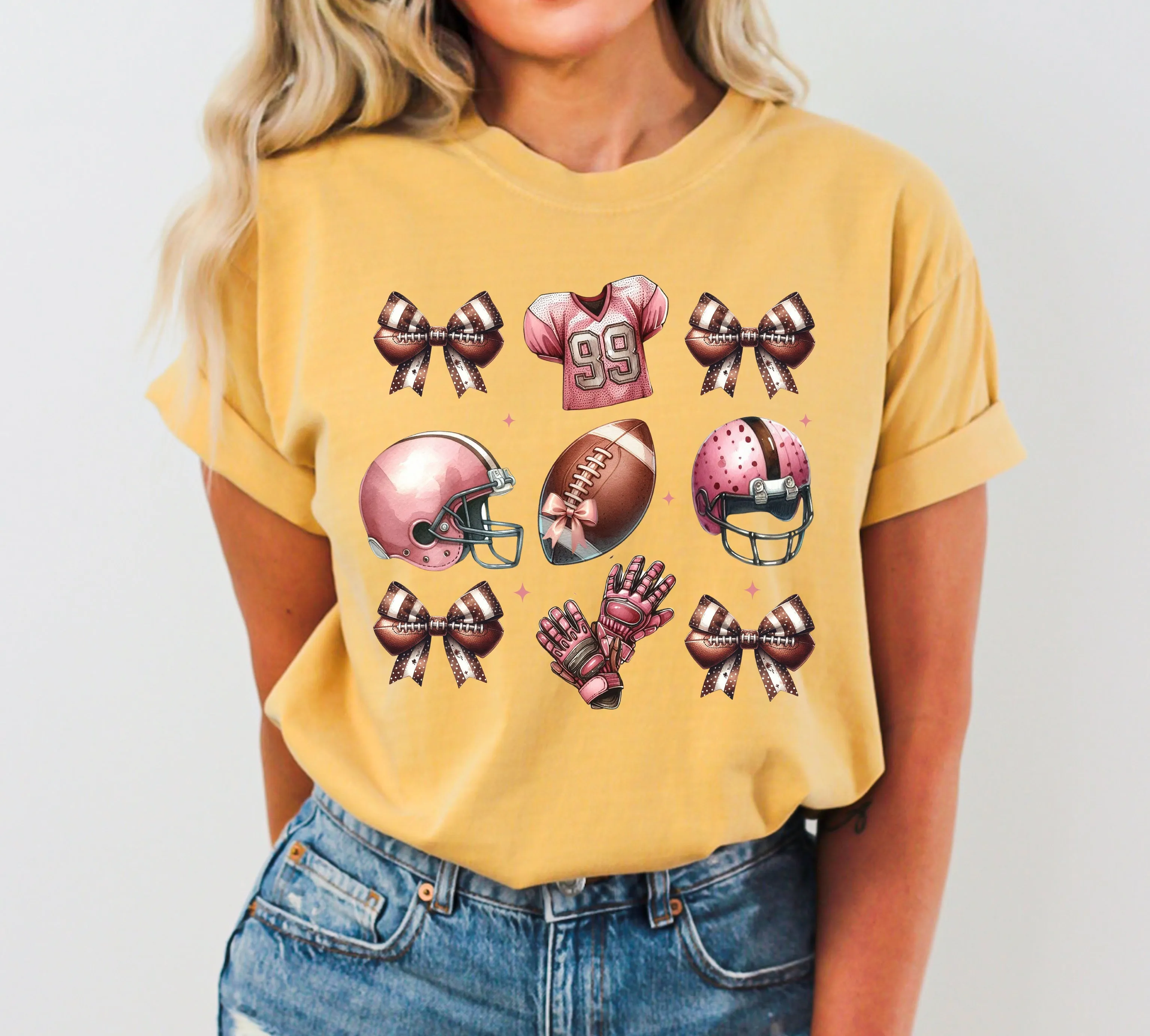 Football Icons, Bow, Ribbon, Skeleton, Ghost, Vintage, Western, Witch, Aesthetic, Meme, Halloween, Costume, Tshirt Comfort Colors T-Shirt sold by Refinery Number One product image thumbnail 3