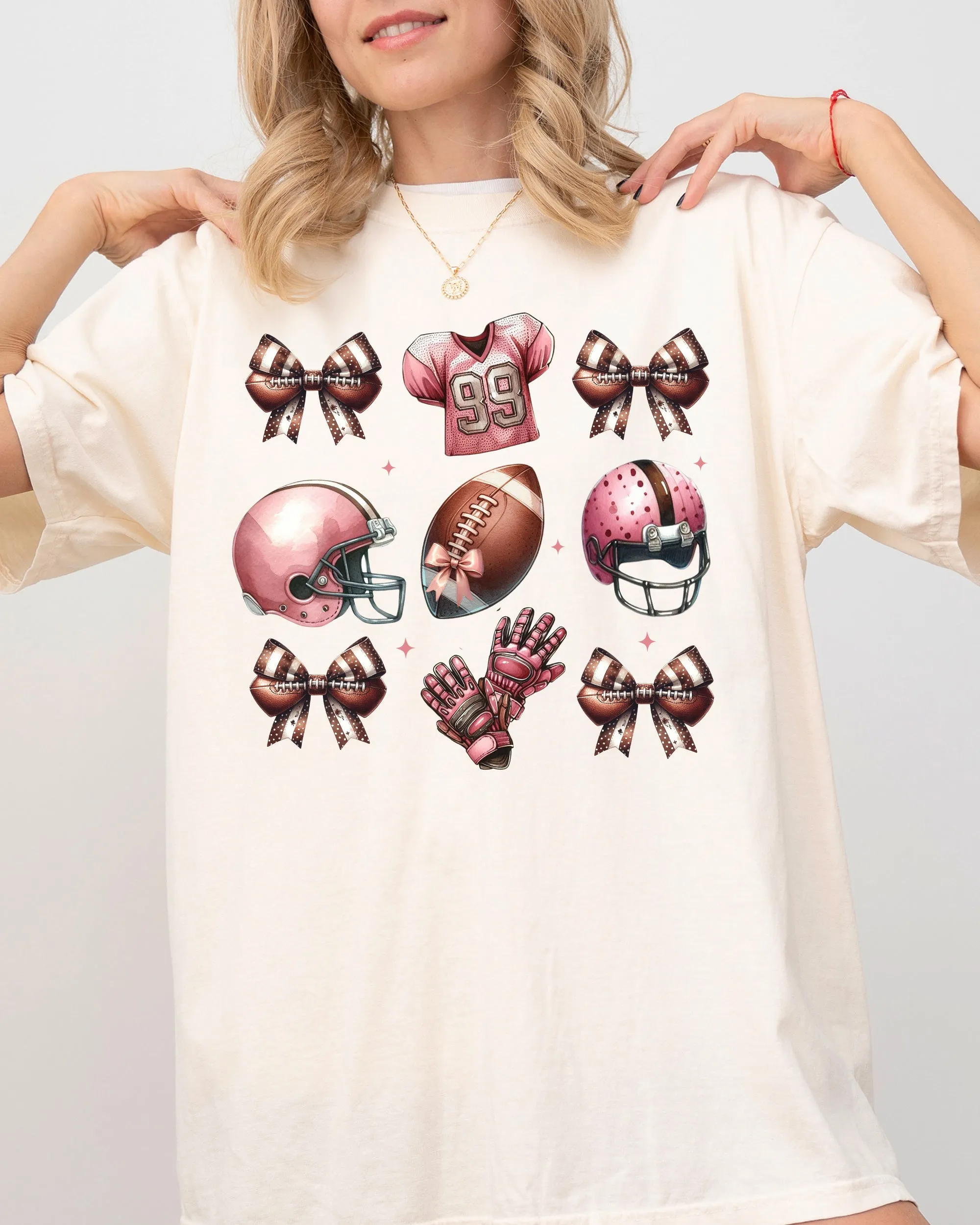 Football Icons, Bow, Ribbon, Skeleton, Ghost, Vintage, Western, Witch, Aesthetic, Meme, Halloween, Costume, Tshirt Comfort Colors T-Shirt sold by Refinery Number One
