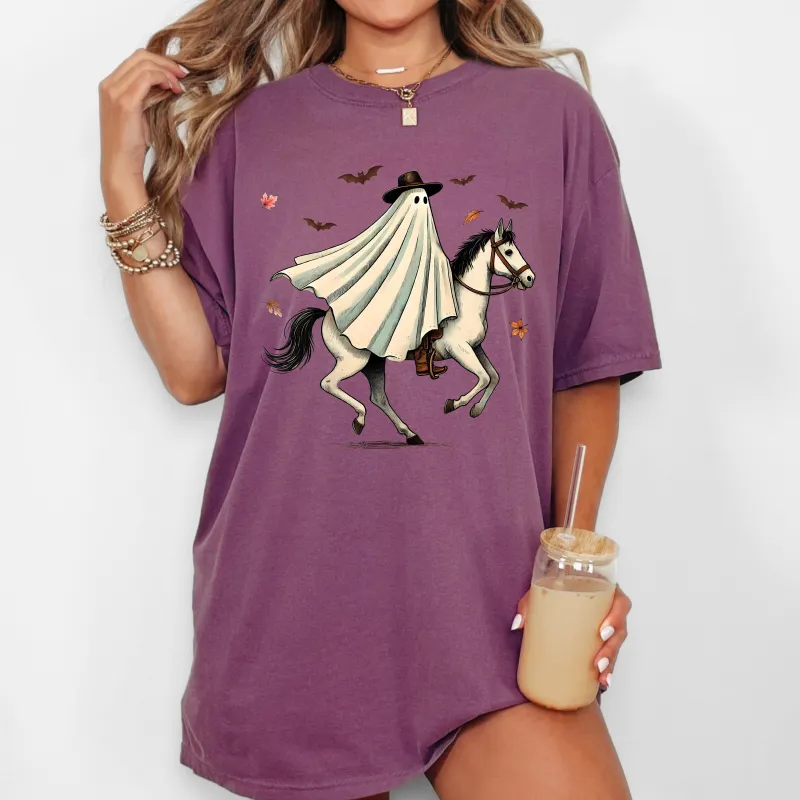 Cowboy Ghost Riding Horse, Western, Witch, Aesthetic, Meme, Halloween, Costume, Tshirt Comfort Colors T-Shirt sold by Refinery Number One