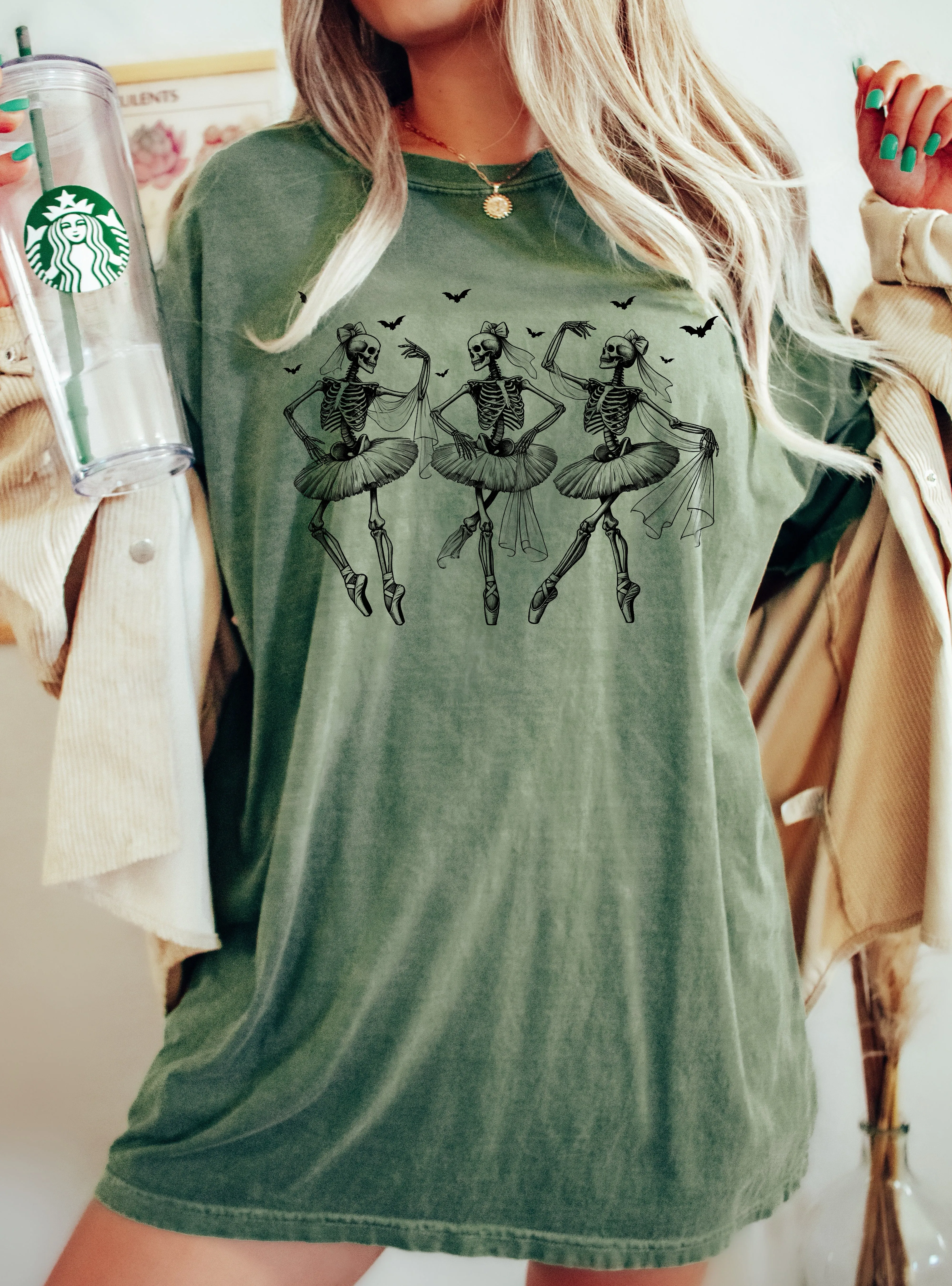 Dancing Skeletons Ladies, Bride, Western, Witch, Aesthetic, Meme, Halloween, Costume, Tshirt Comfort Colors T-Shirt sold by Refinery Number One product image thumbnail 4