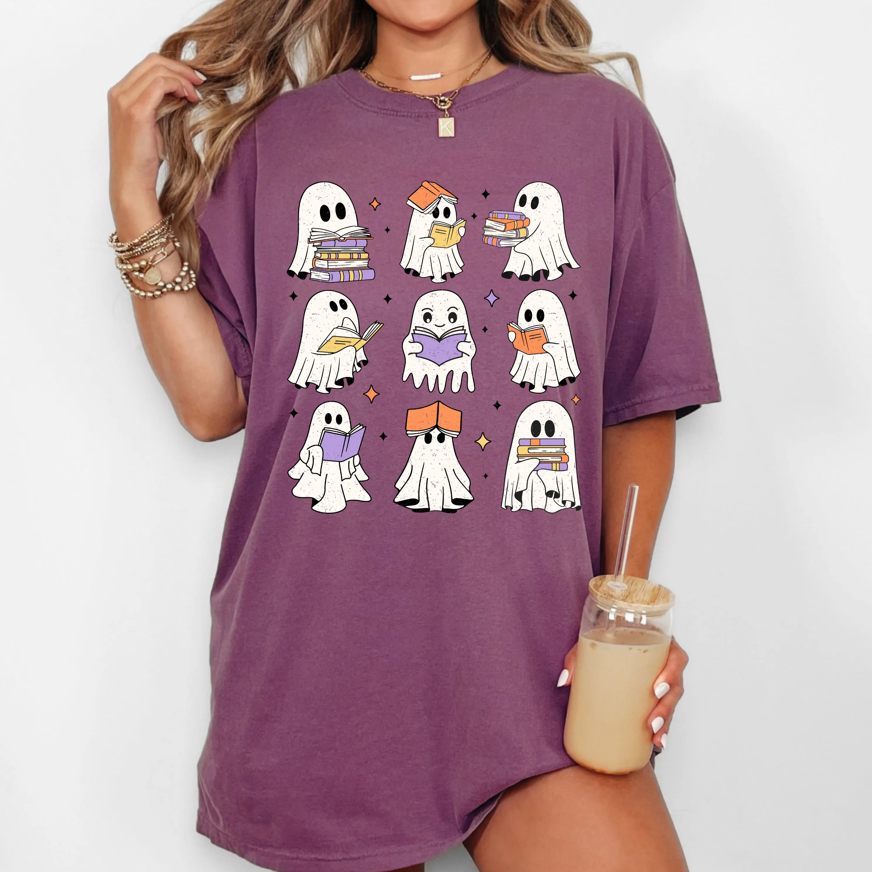 Book Lover Ghosts, Reading, Western, Witch, Aesthetic, Meme, Halloween, Costume, Tshirt Comfort Colors T-Shirt sold by Refinery Number One