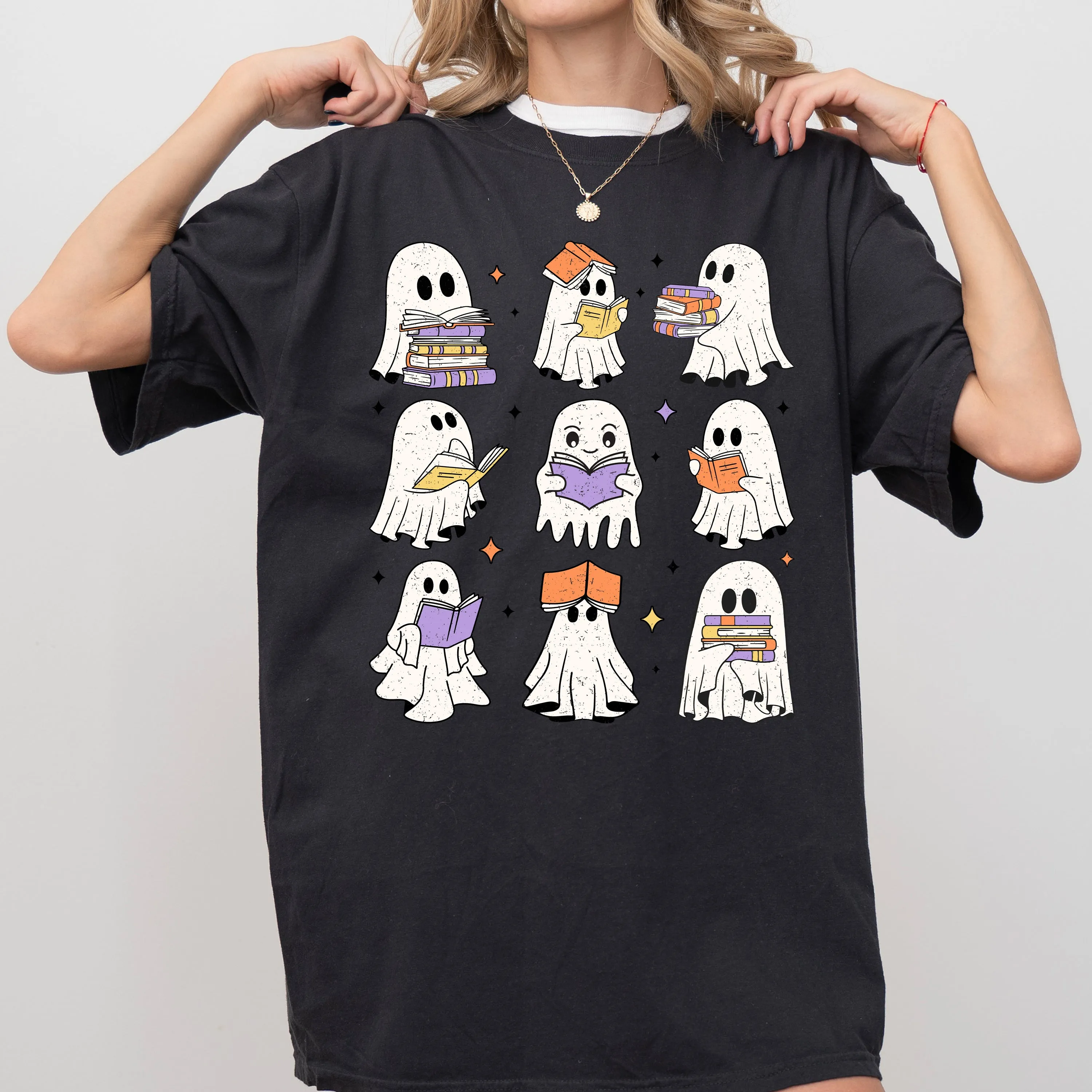 Book Lover Ghosts, Reading, Western, Witch, Aesthetic, Meme, Halloween, Costume, Tshirt Comfort Colors T-Shirt sold by Refinery Number One product image thumbnail 4