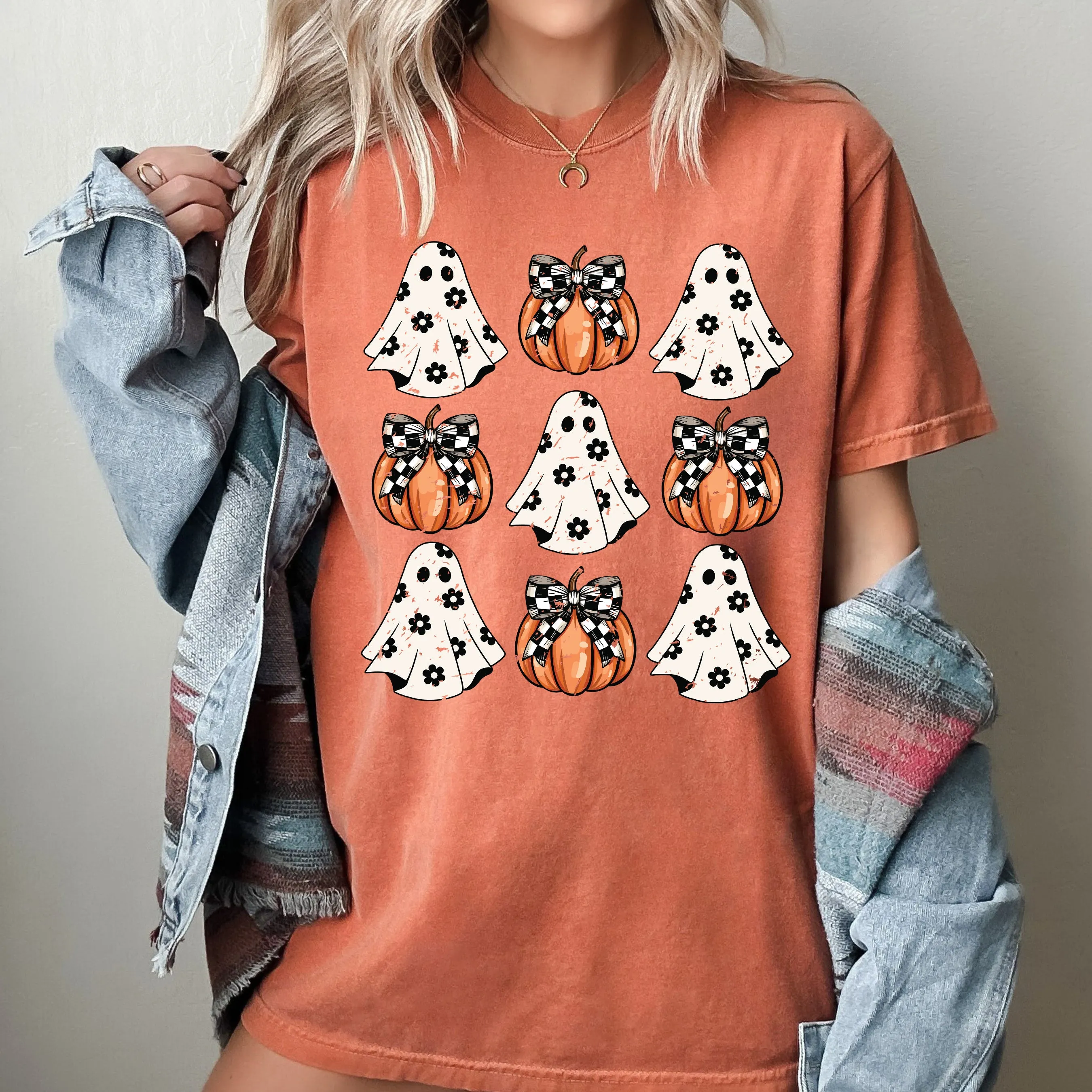 Mini Ghosts and Pumpkins, Western, Witch, Aesthetic, Meme, Halloween, Costume, Tshirt Comfort Colors T-Shirt sold by Refinery Number One product image thumbnail 3