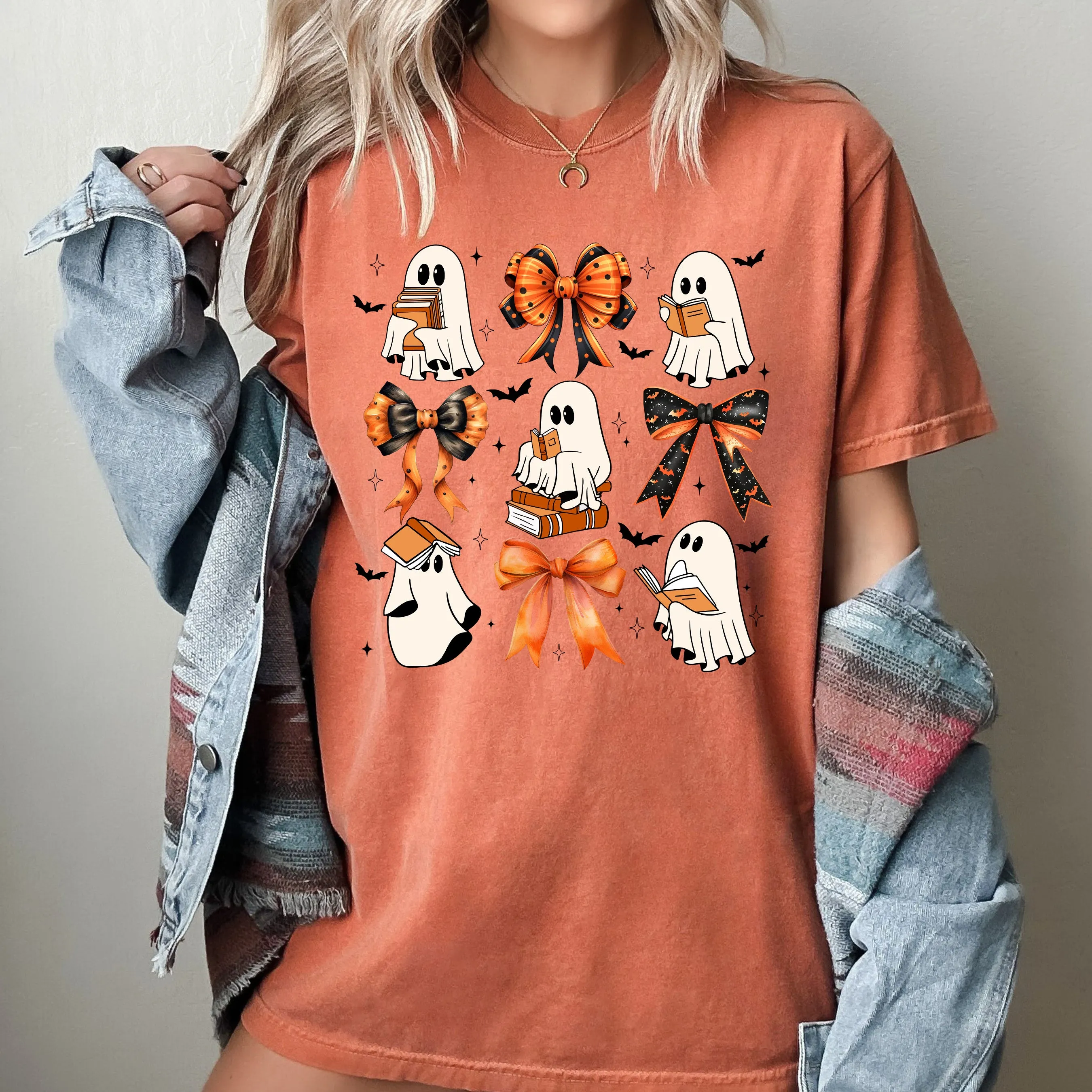 Cute Ghosts, Book Lover, Western, Witch, Aesthetic, Meme, Halloween, Costume, Tshirt Comfort Colors T-Shirt sold by Refinery Number One product image thumbnail 5