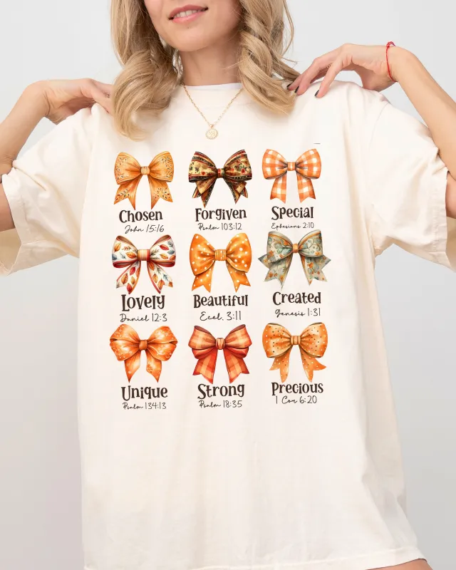 Bible Verse, Bow, Ribbon, Christian, Fall, Western, Witch, Aesthetic, Meme, Halloween, Costume, Tshirt Comfort Colors T-Shirt sold by Refinery Number One