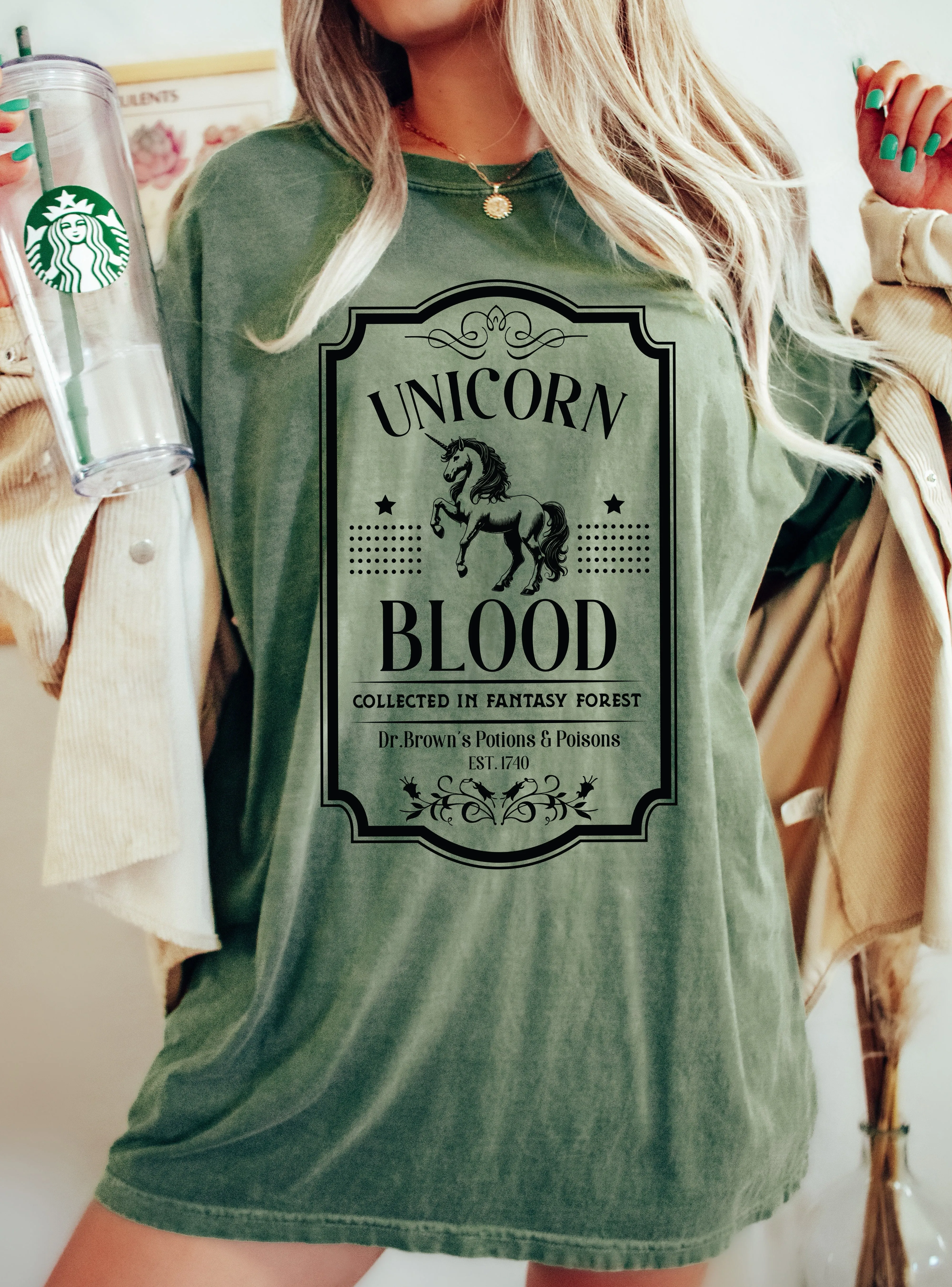 Unicorn Blood, Vintage, Western, Witch, Aesthetic, Meme, Halloween, Costume, Tshirt Comfort Colors T-Shirt sold by Refinery Number One product image thumbnail 5