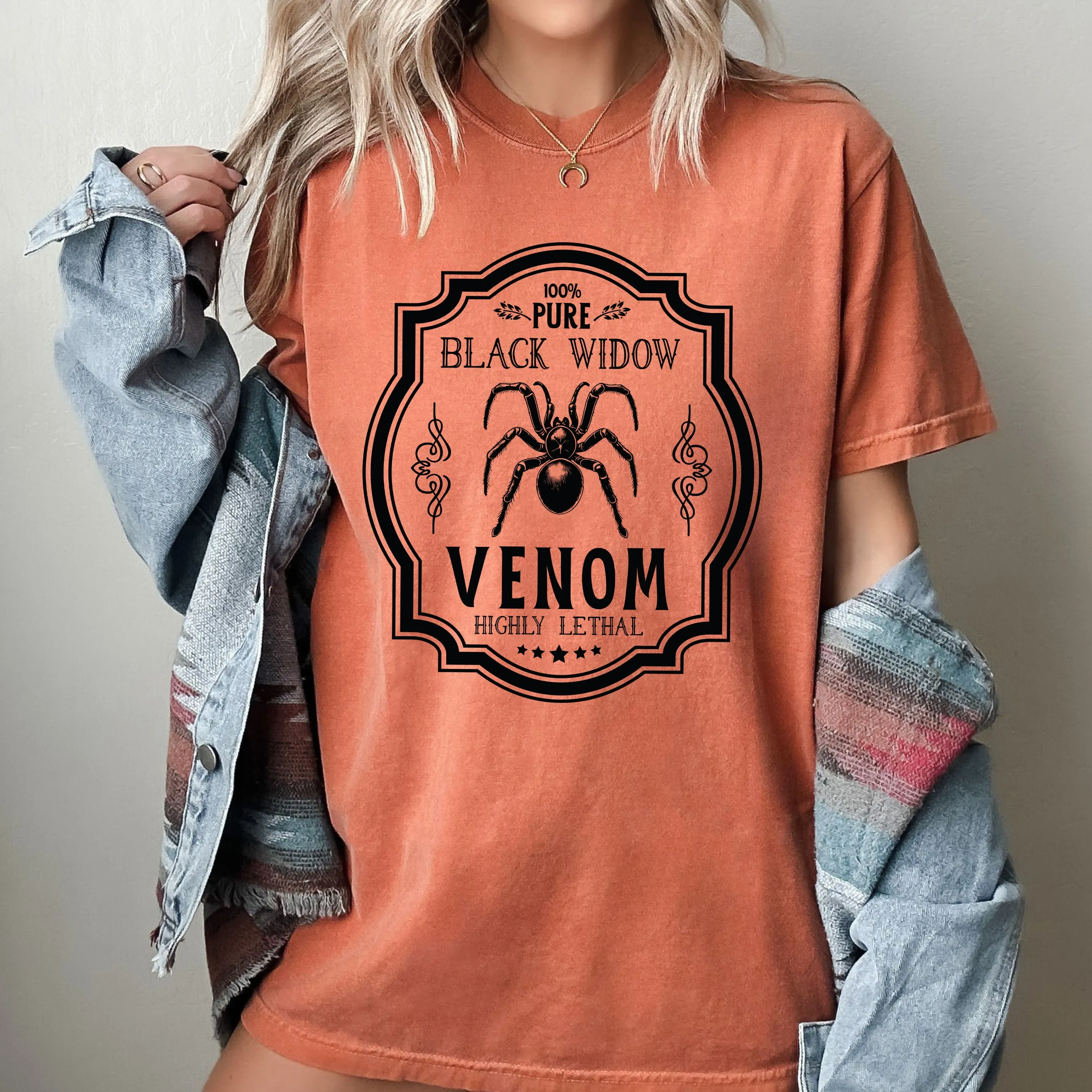 Black Widow, Vintage, Western, Witch, Aesthetic, Meme, Halloween, Costume, Tshirt Comfort Colors T-Shirt sold by Refinery Number One