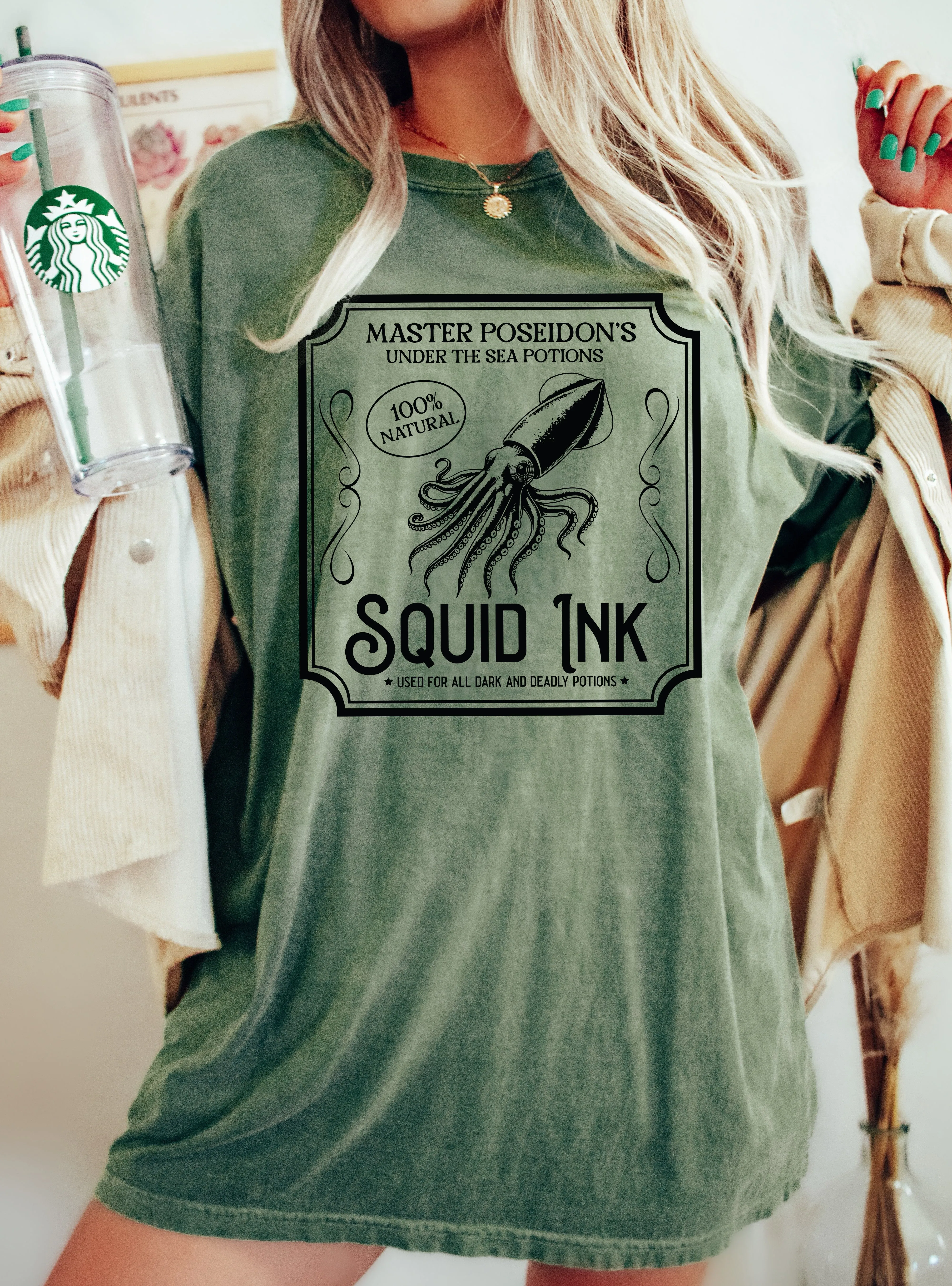 Squid Ink, Vintage, Western, Witch, Aesthetic, Meme, Halloween, Costume, Tshirt Comfort Colors T-Shirt sold by Refinery Number One product image thumbnail 3