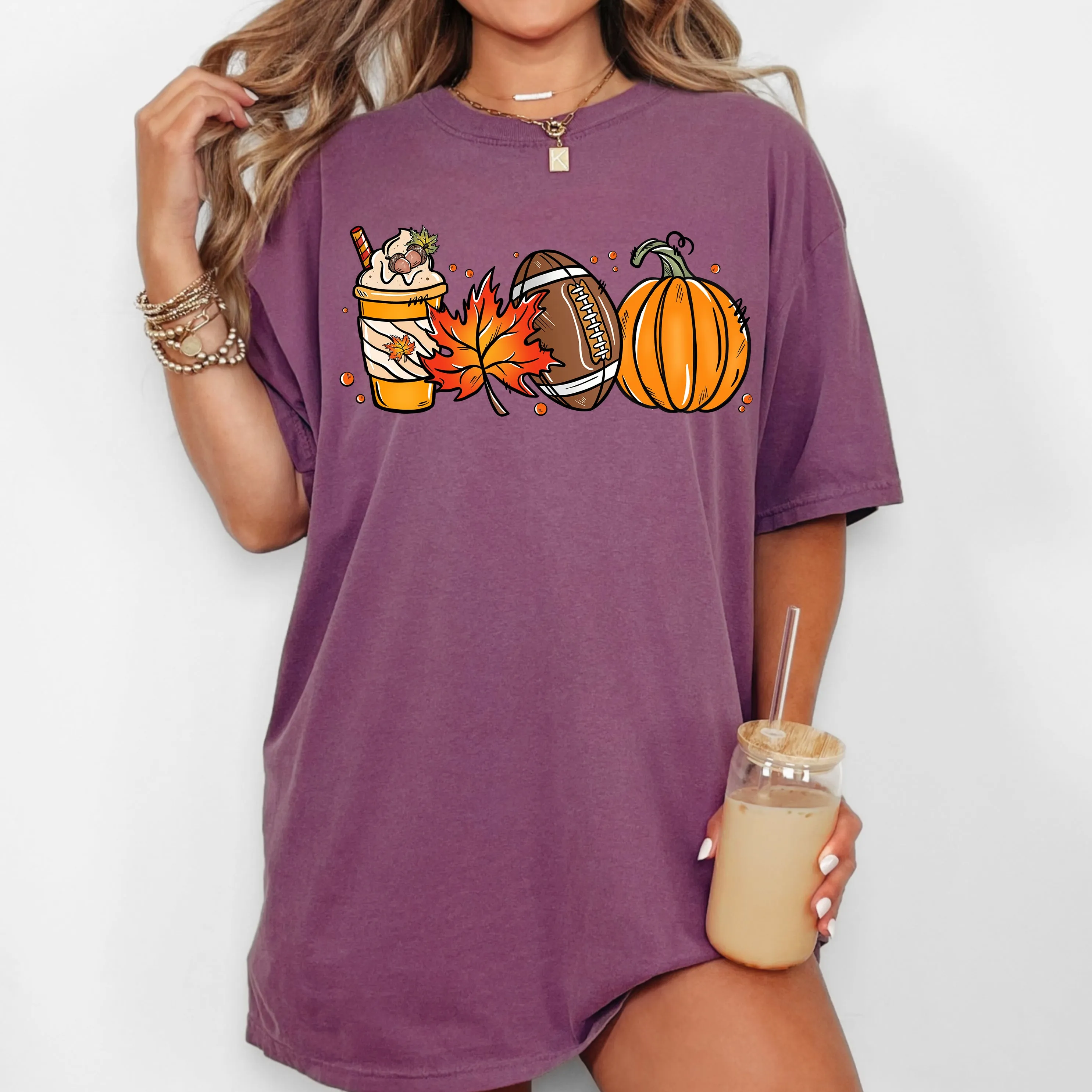 Football Icons, Fall, Pumpkin, Vintage, Western, Witch, Aesthetic, Meme, Halloween, Costume, Tshirt Comfort Colors T-Shirt sold by Refinery Number One product image thumbnail 3